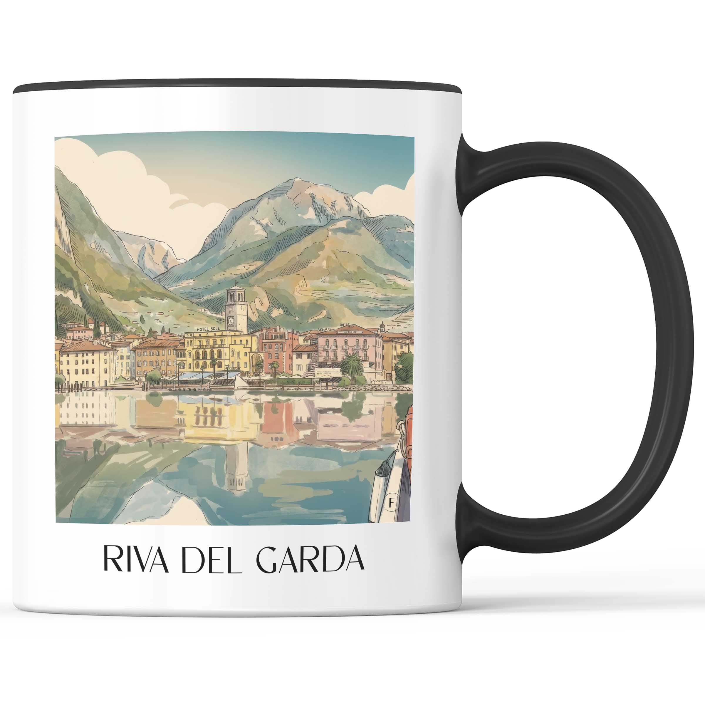 riva-del-garda-trentino-südtirol-italien-kaffeebecher-aquarell