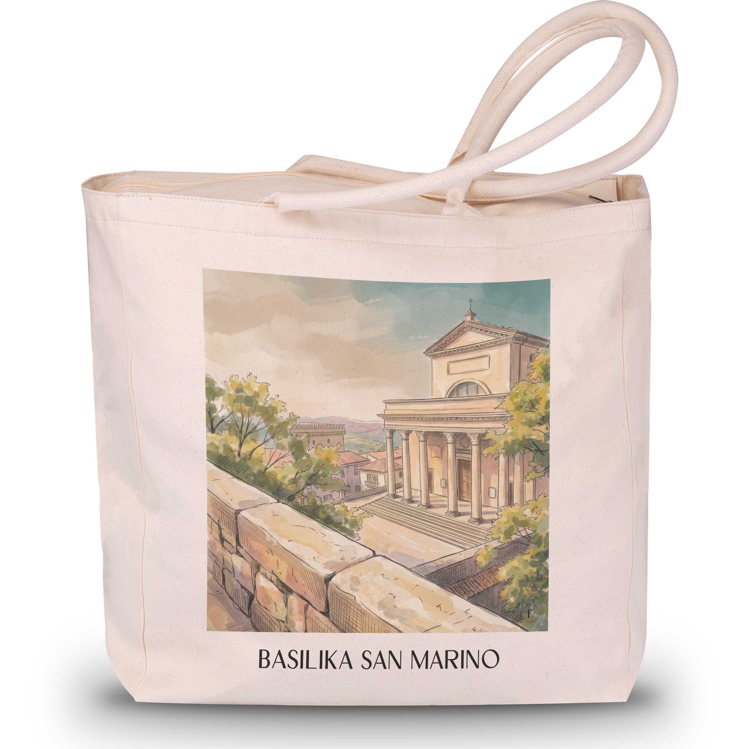 basilika-san-marino-monte-titano-italien-einkaufstasche-aquarell