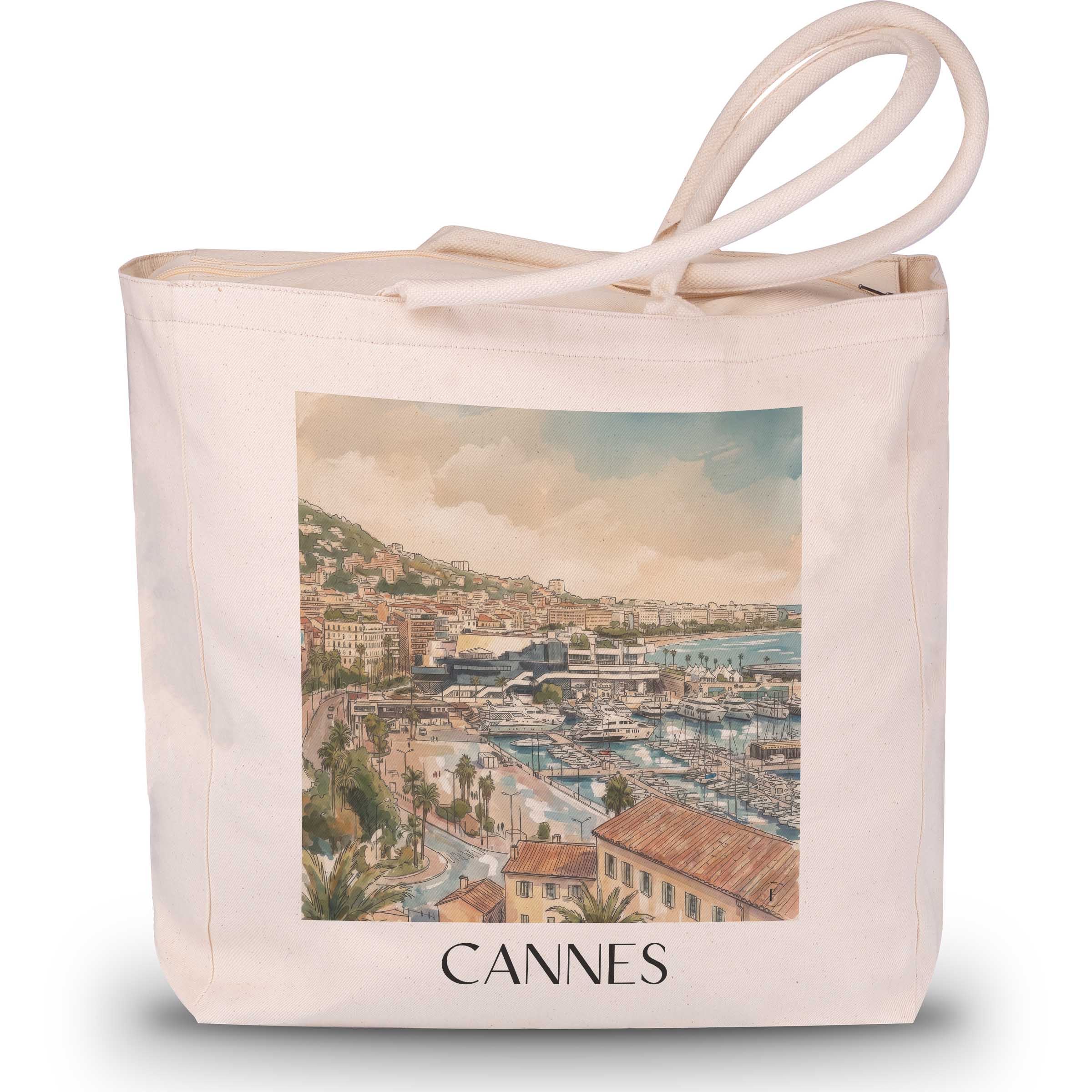 cannes-côte-d´azur-frankreich-einkaufstasche-aquarell