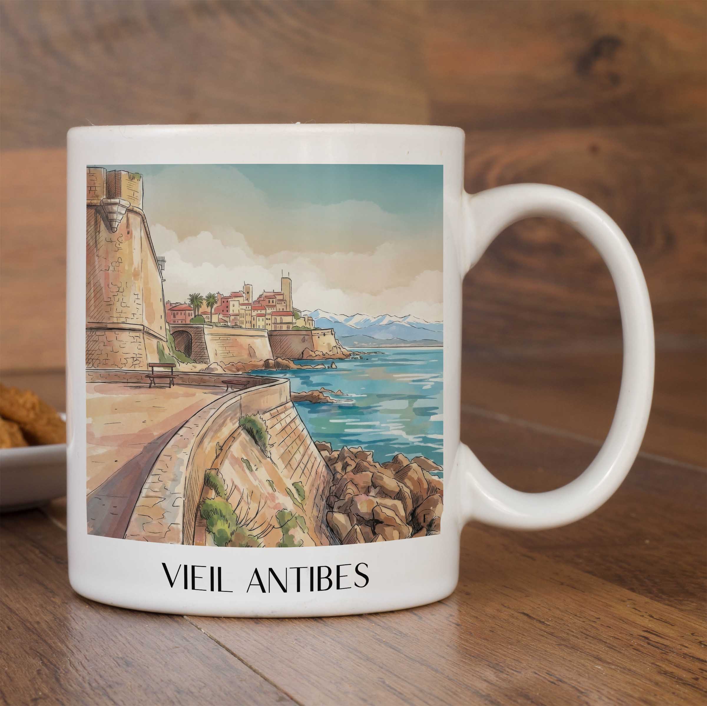 vieil-antibes-côte-d´azur-frankreich-kaffeebecher-aquarell