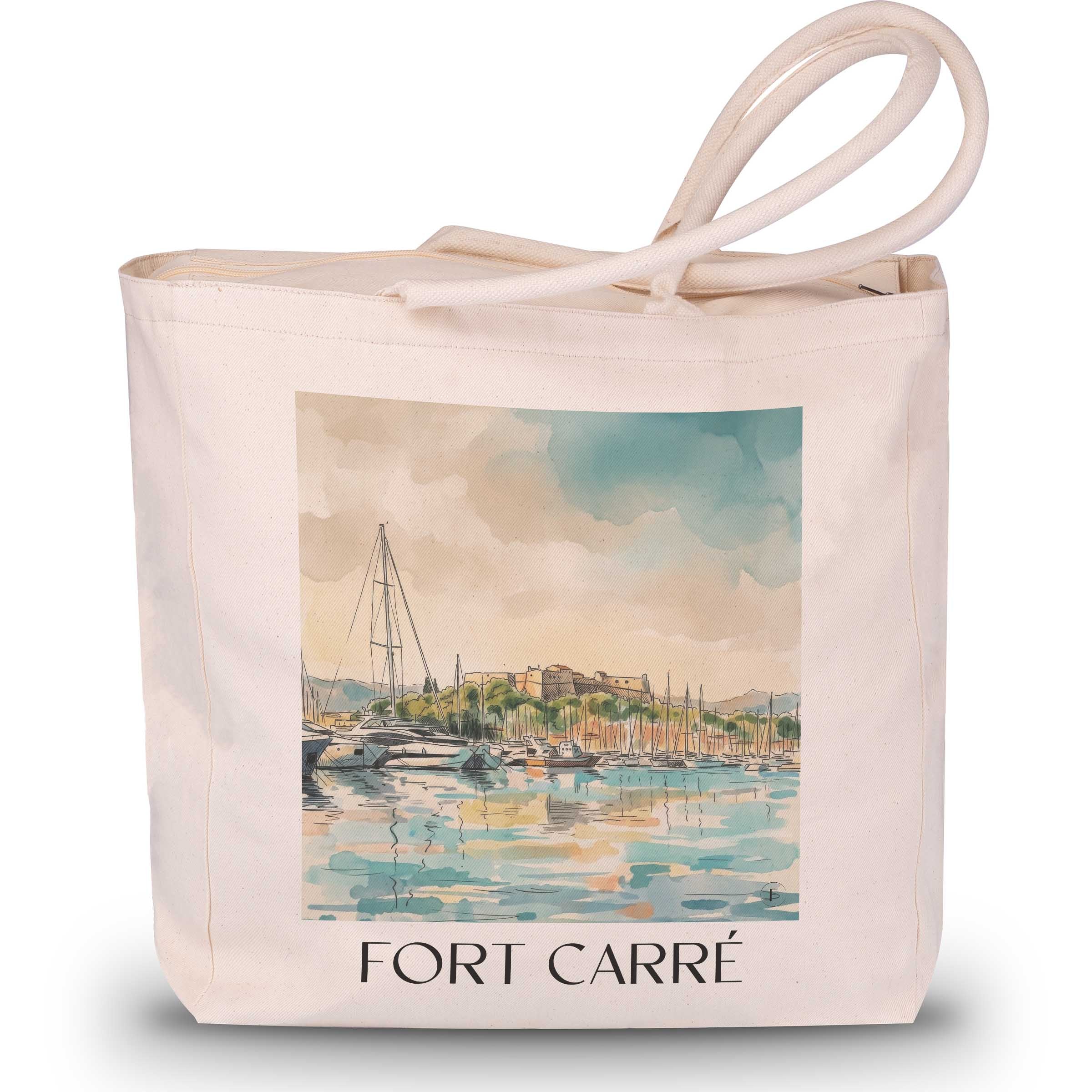 fort-carré-antibes-frankreich-einkaufstasche-aquarell
