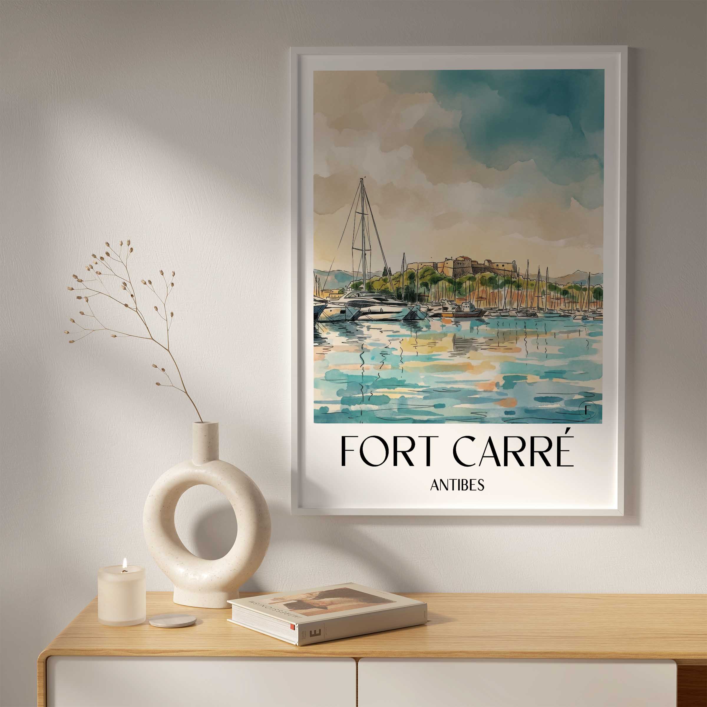 fort-carré-antibes-frankreich-poster-aquarell