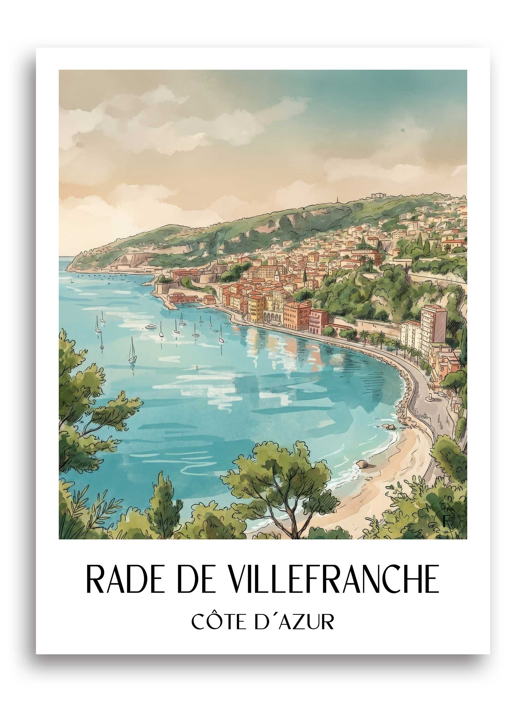 rade-de-villefranche-côte-d´azur-frankreich-poster-aquarell