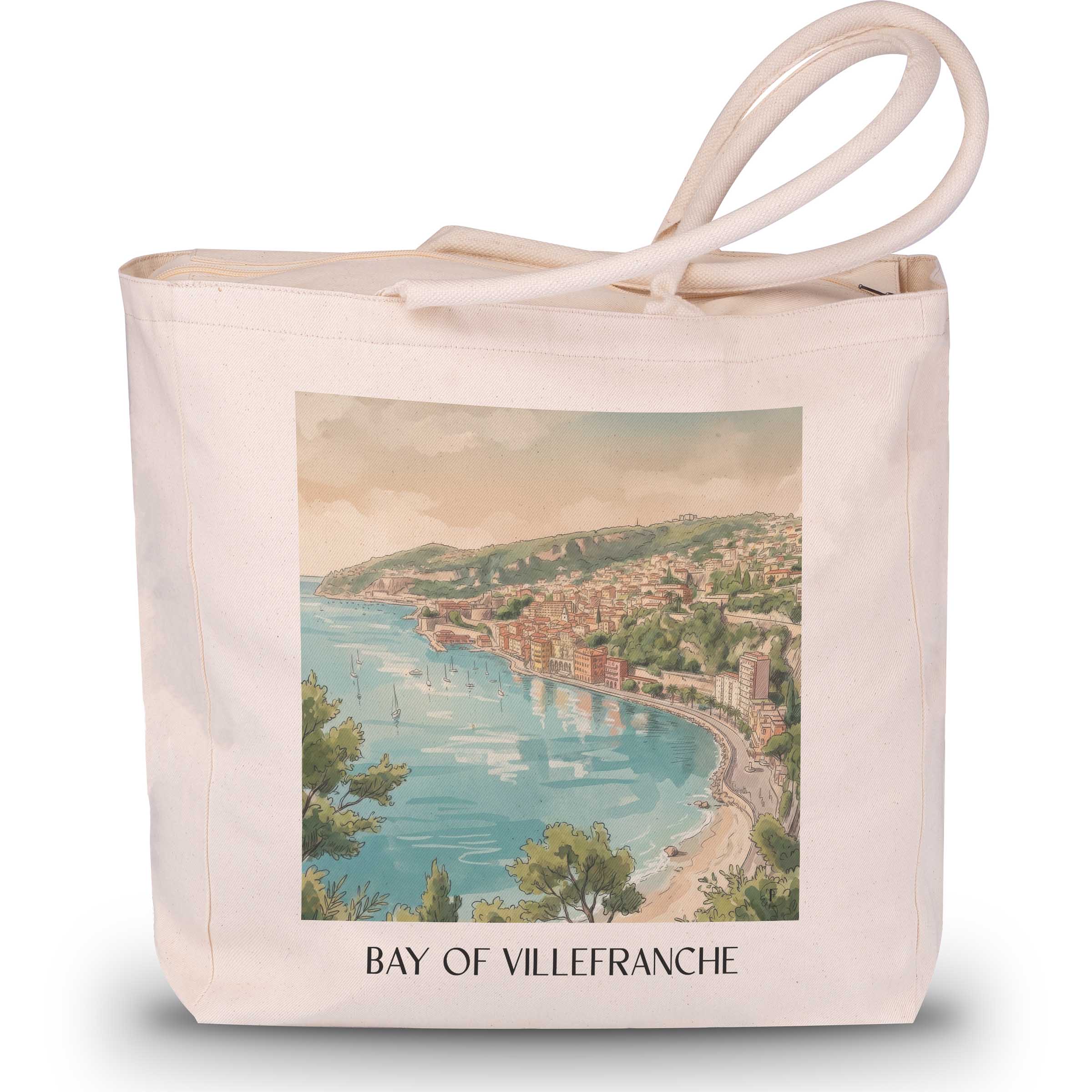 Rade de Villefranche Shopping Tasche - Côte d´Azur - Frankreich Tote Bag - Einkaufstasche im Aquarell Stil