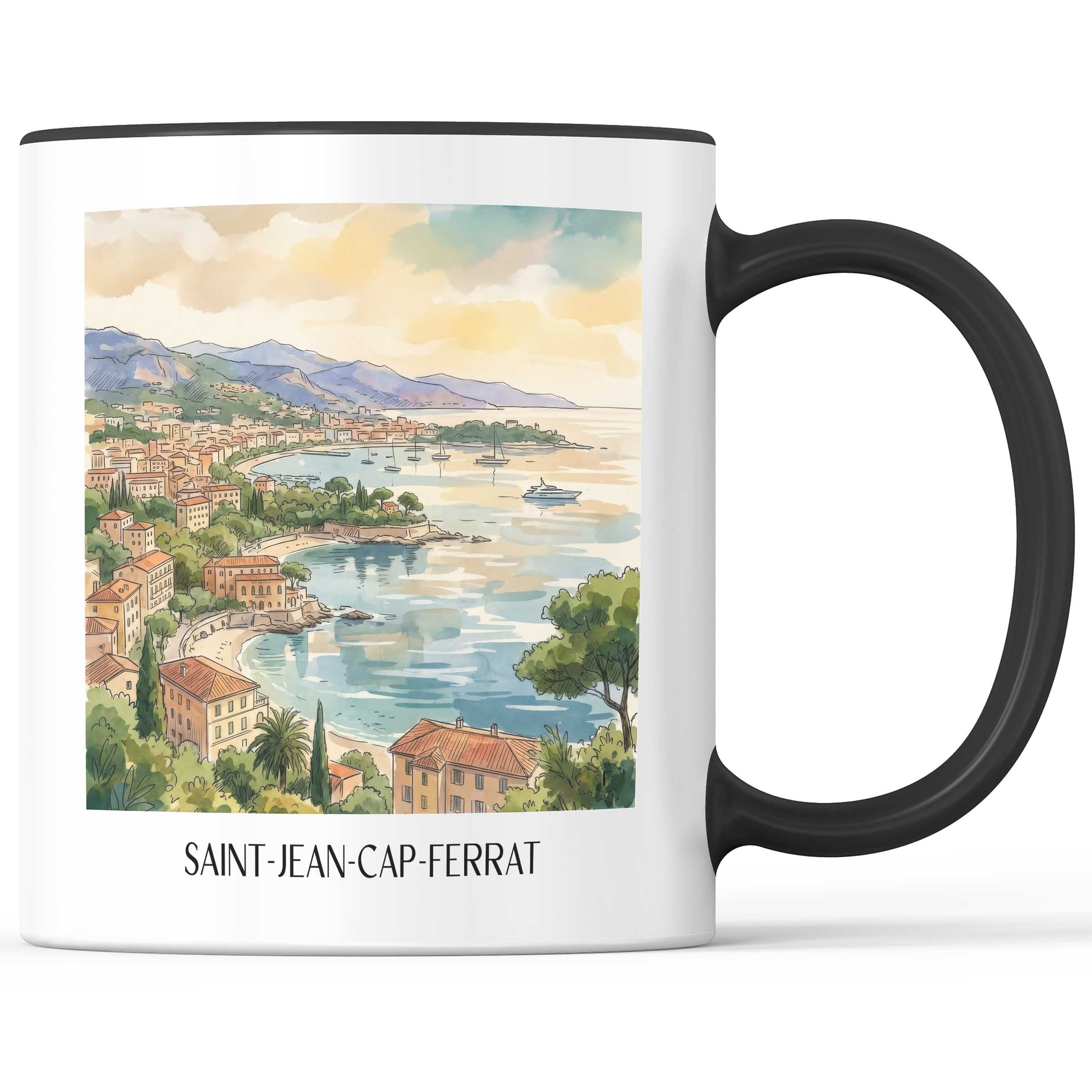 saint-jean-cap-ferrat-côte-d´azur-frankreich-kaffeebecher-aquarell