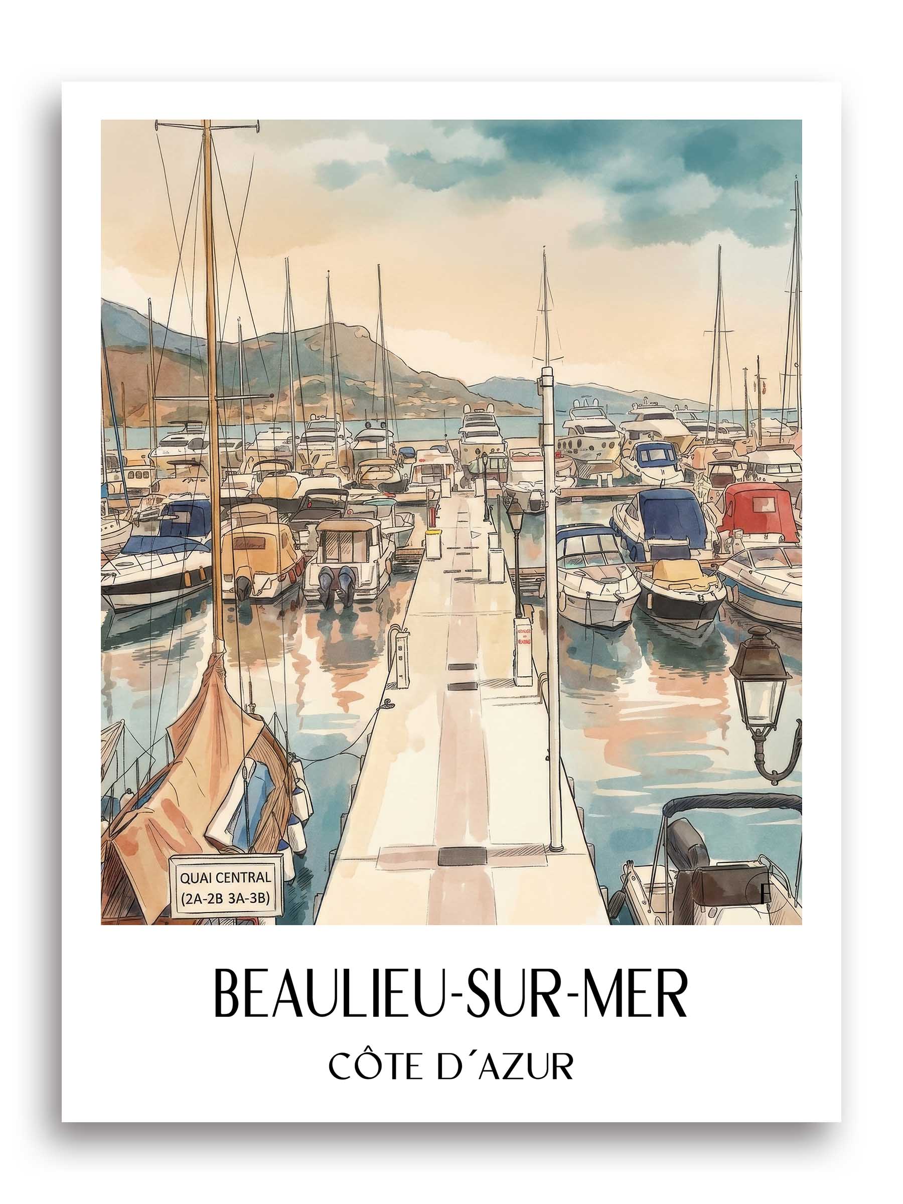 beaulieu-sur-mer-côte-d´azur-frankreich-poster-aquarell