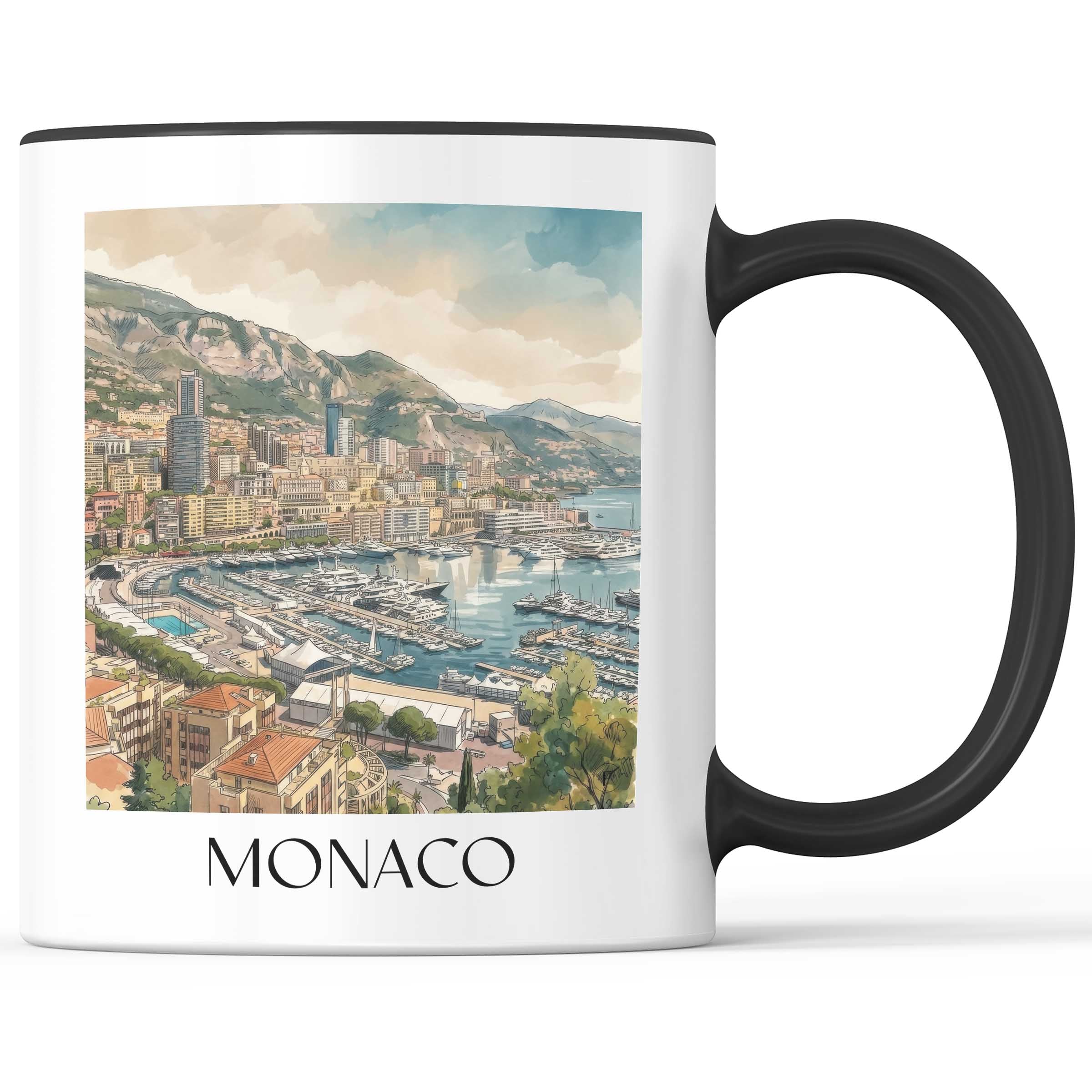 monaco-côte-d´azur-monaco-kaffeebecher-aquarell