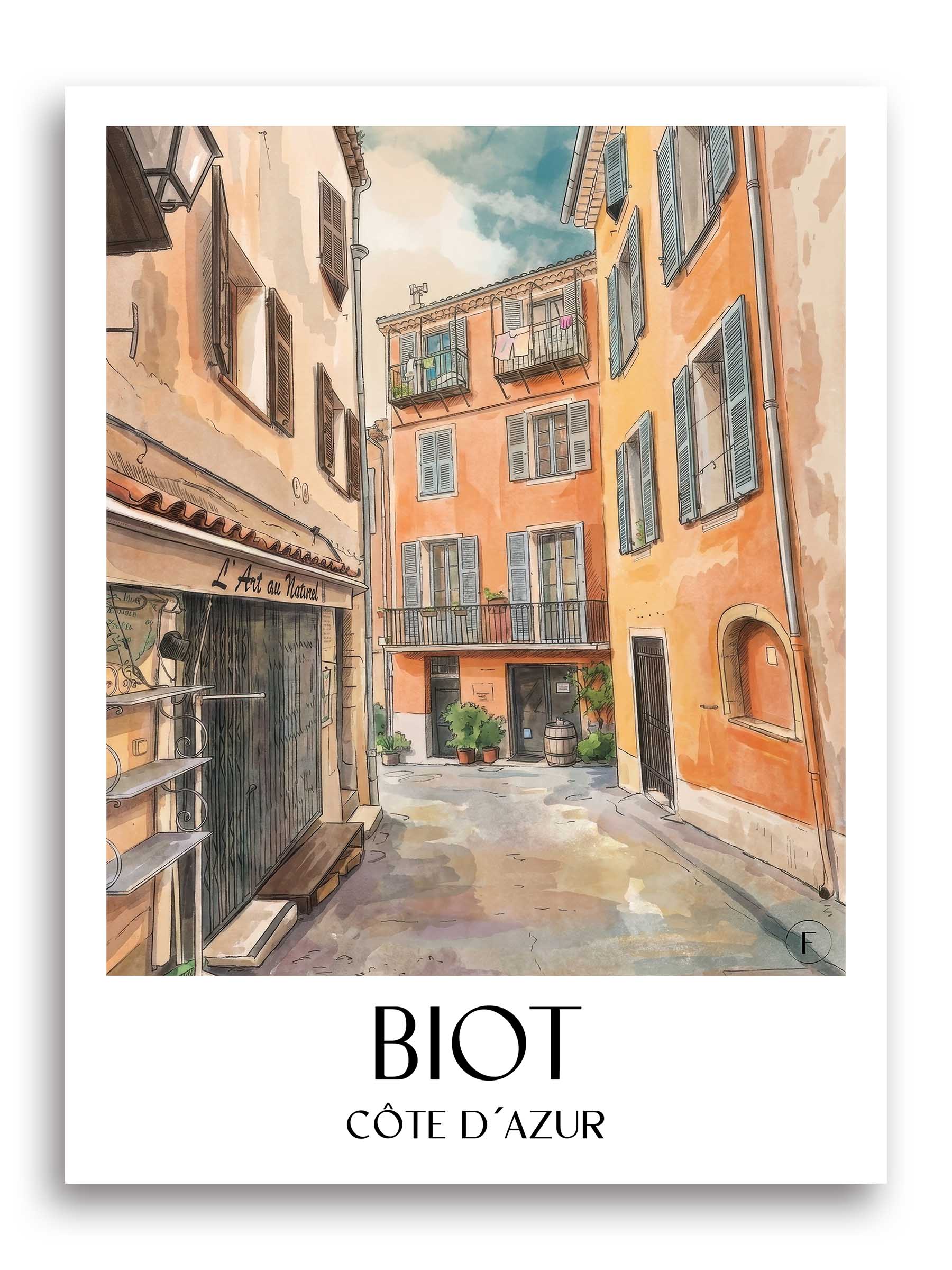 biot--côte-d´azur-frankreich-poster-aquarell