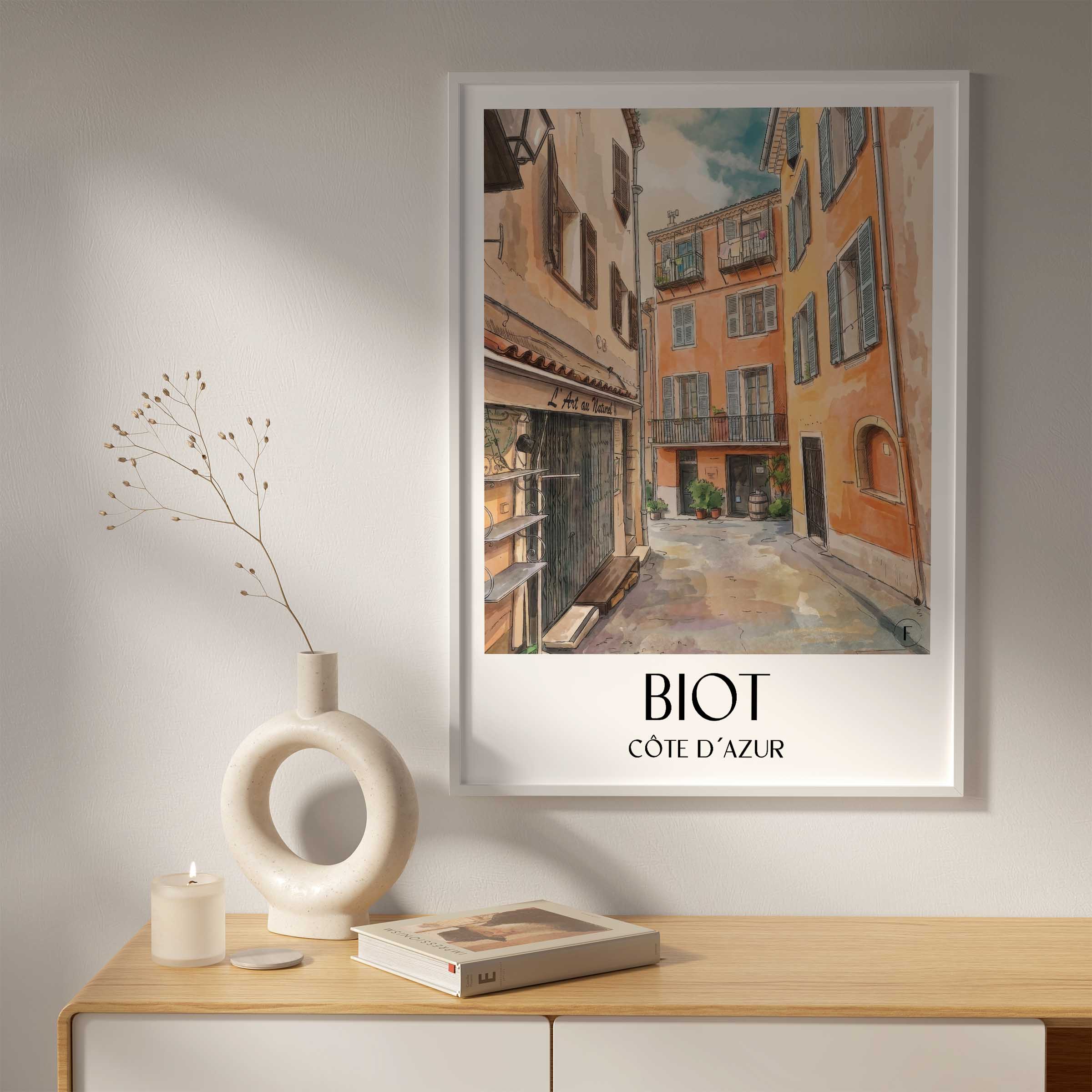 biot--côte-d´azur-frankreich-poster-aquarell