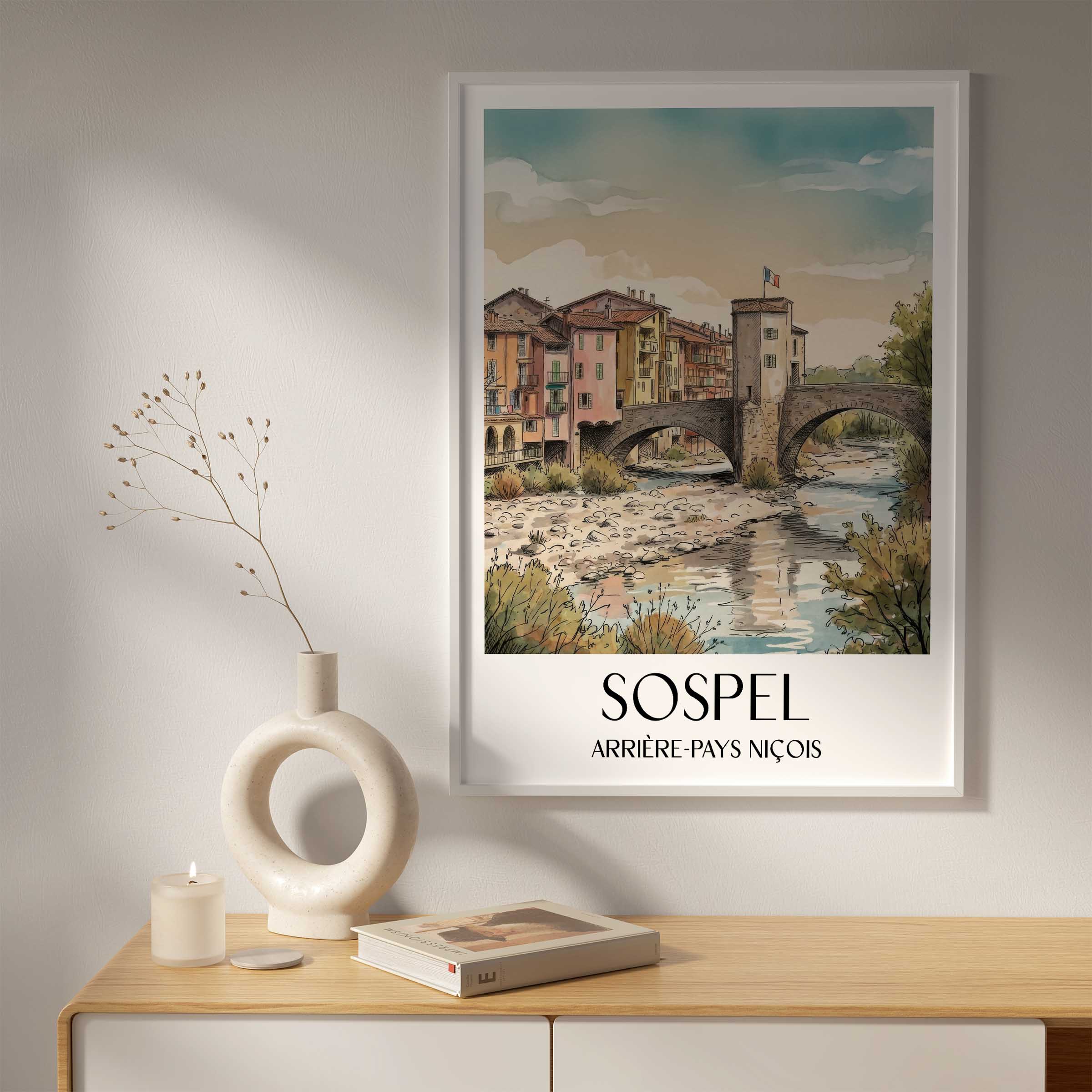sospel-arrière-pays-niçois-frankreich-poster-aquarell