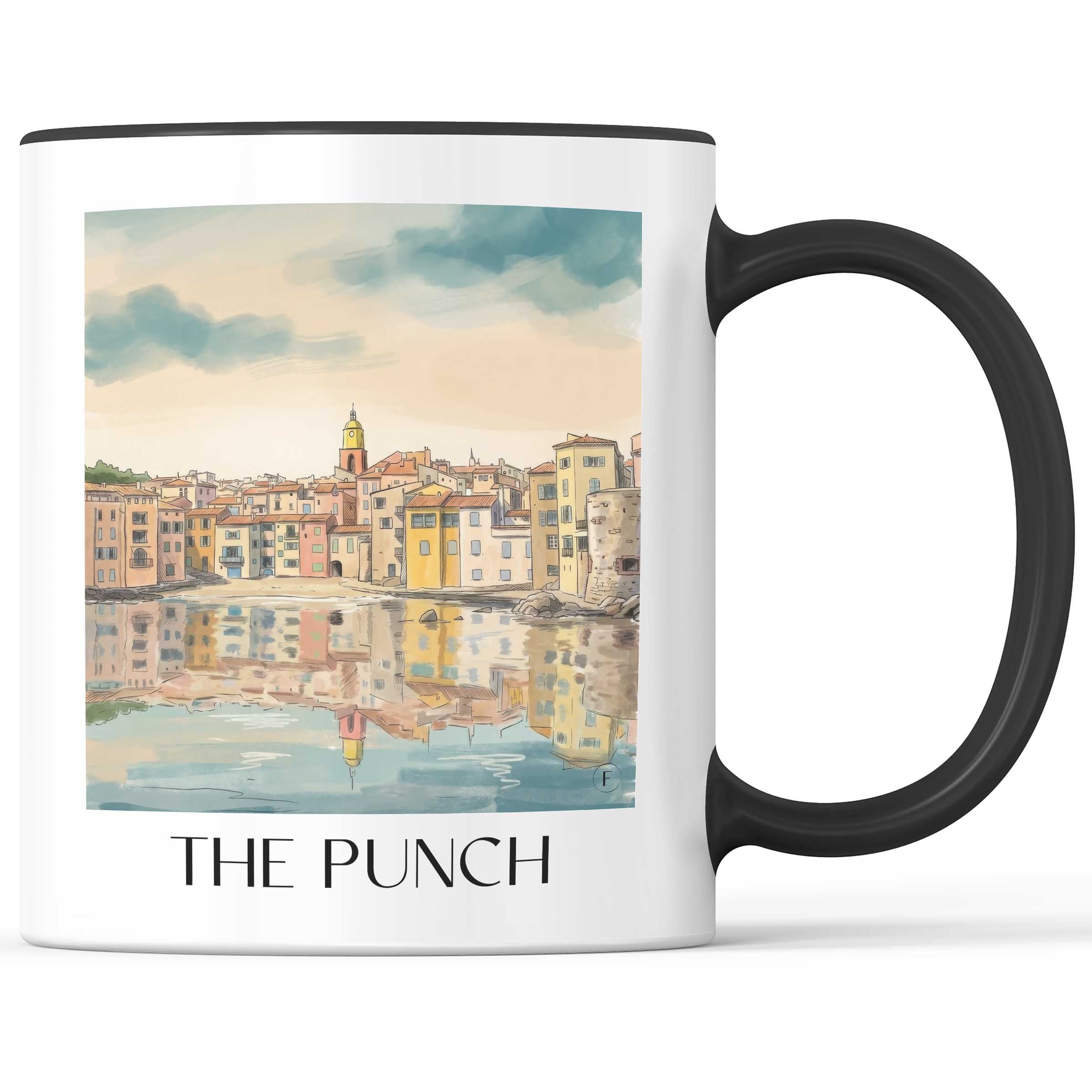 La Ponche Kaffeebecher - Saint-Tropez - Frankreich Becher - Kaffeetasse im Aquarell Stil