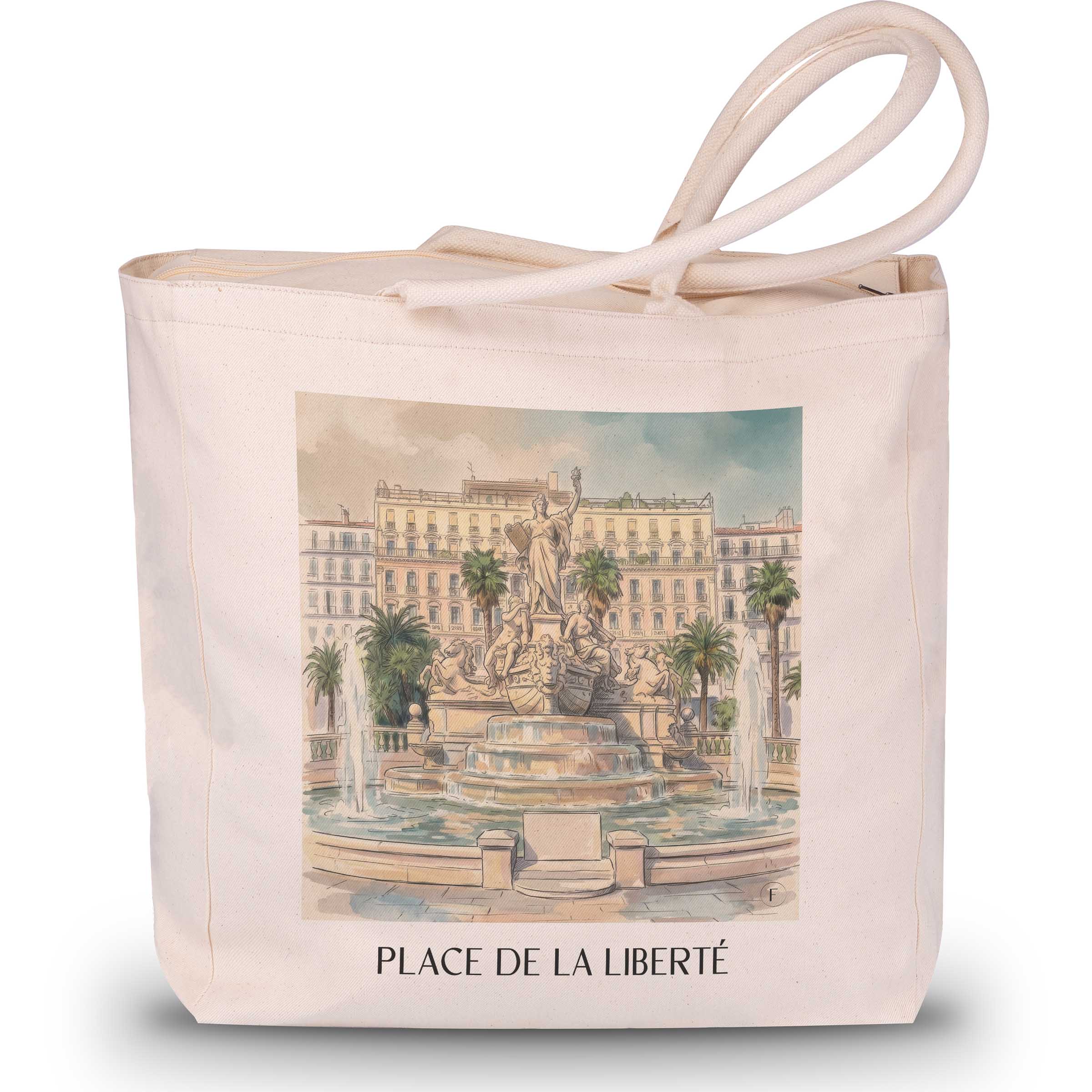 Place de la Liberté Shopping Tasche - Toulon - Frankreich Tote Bag - Einkaufstasche im Aquarell Stil