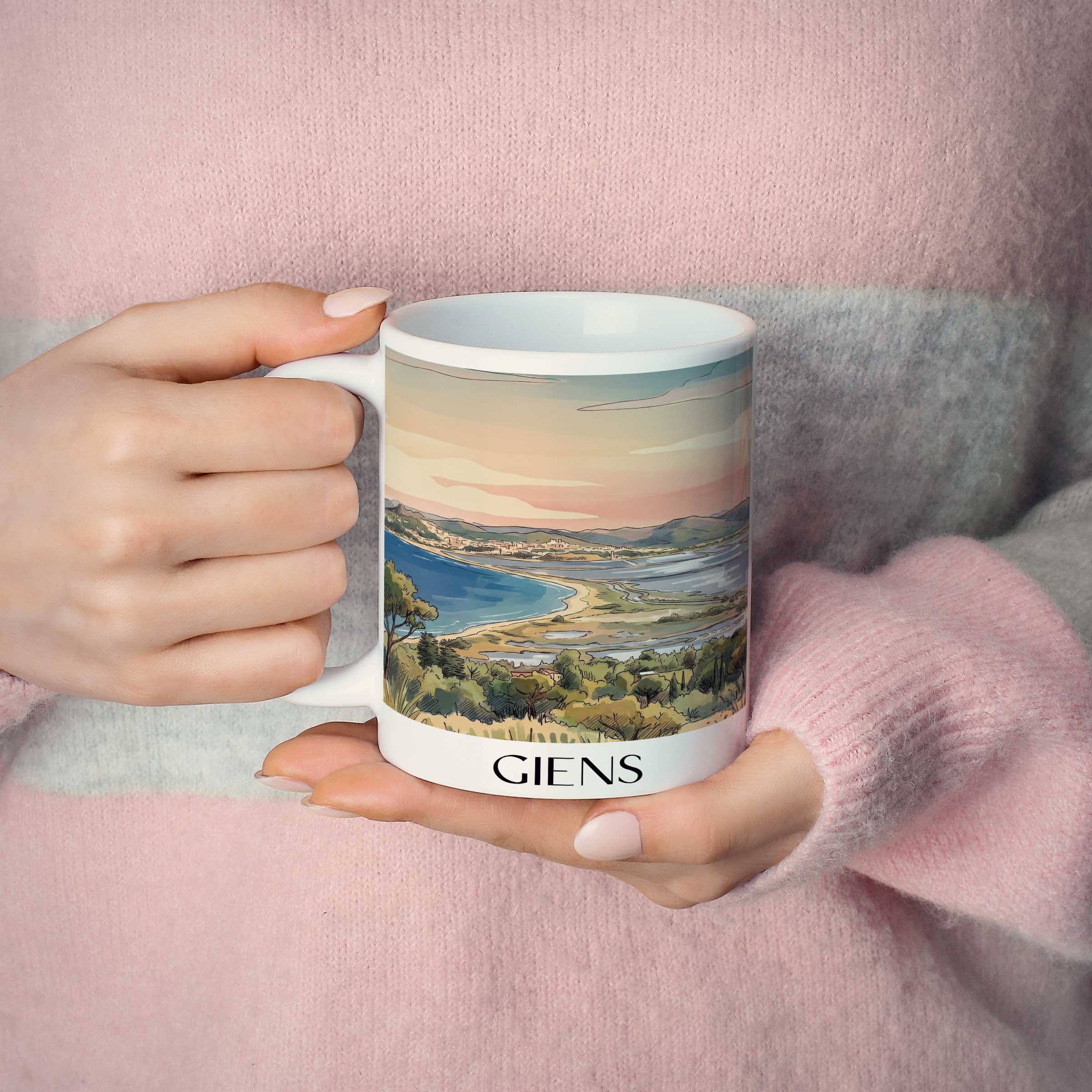 giens-hyères-frankreich-kaffeebecher-aquarell