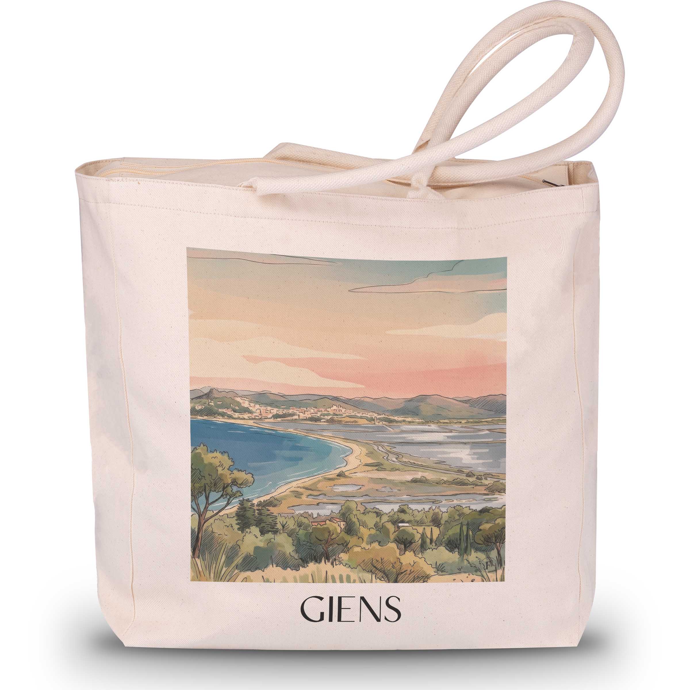 Giens Shopping Tasche - Hyères - Frankreich Tote Bag - Einkaufstasche im Aquarell Stil