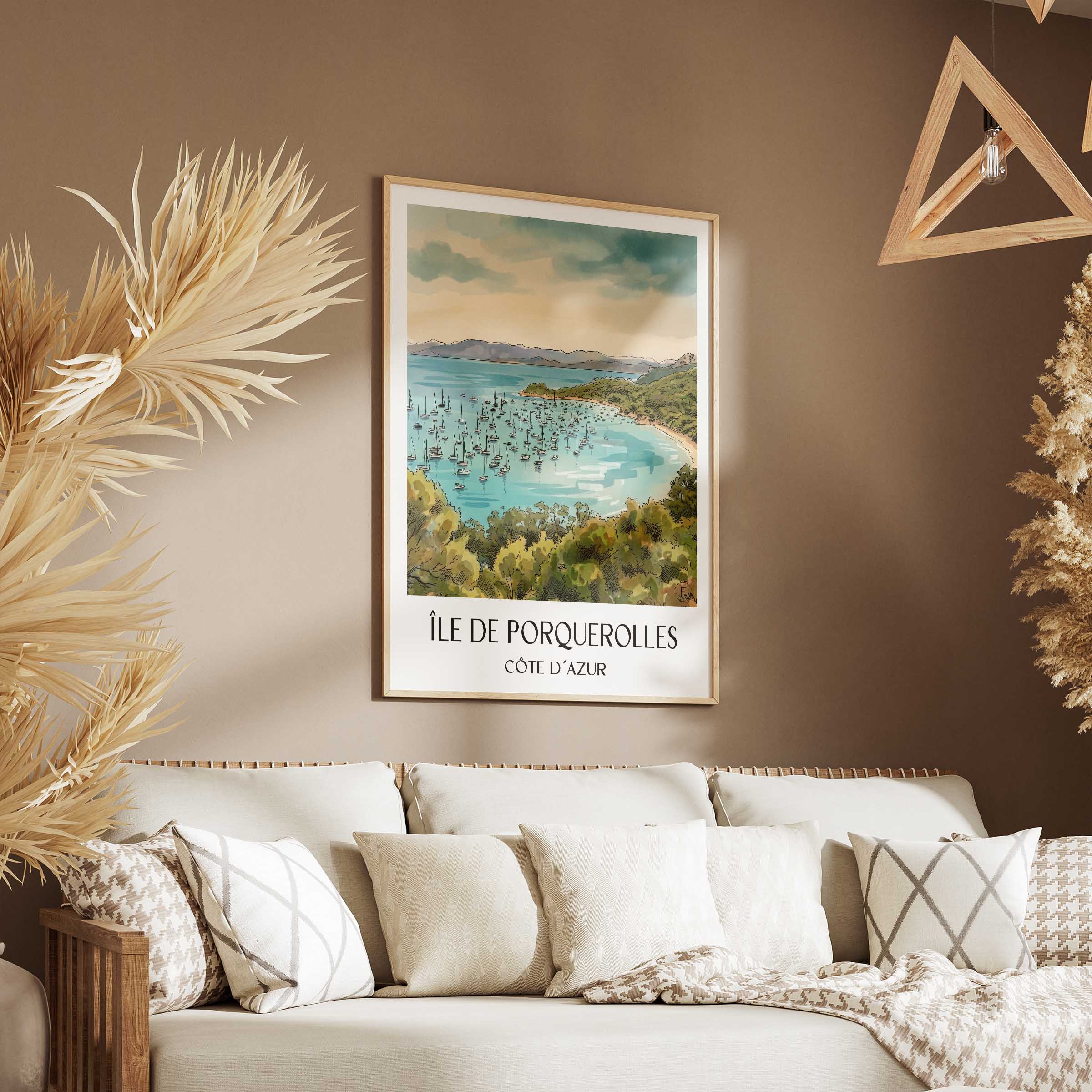 île-de-porquerolles-côte-d´azur-frankreich-poster-aquarell