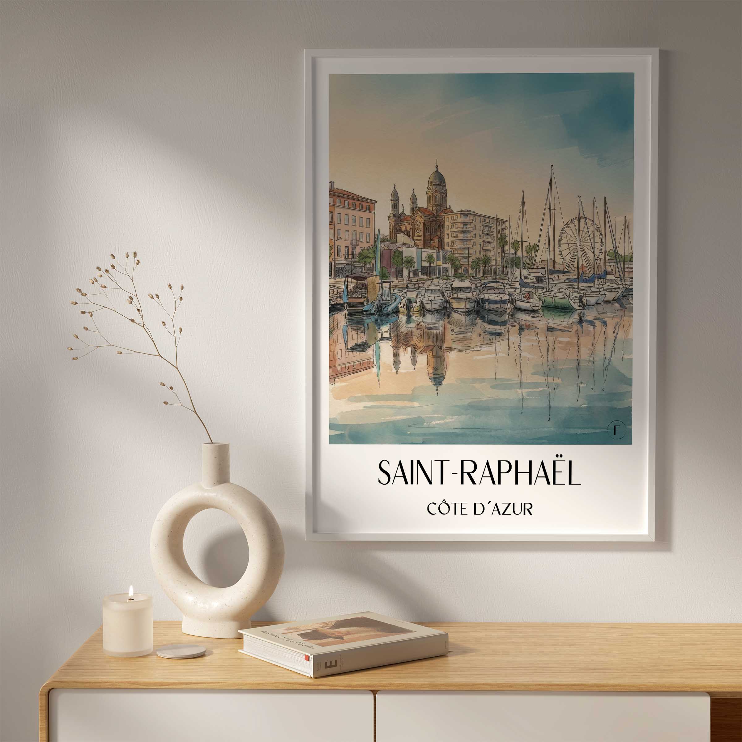 saint-raphaël-côte-d´azur-frankreich-poster-aquarell