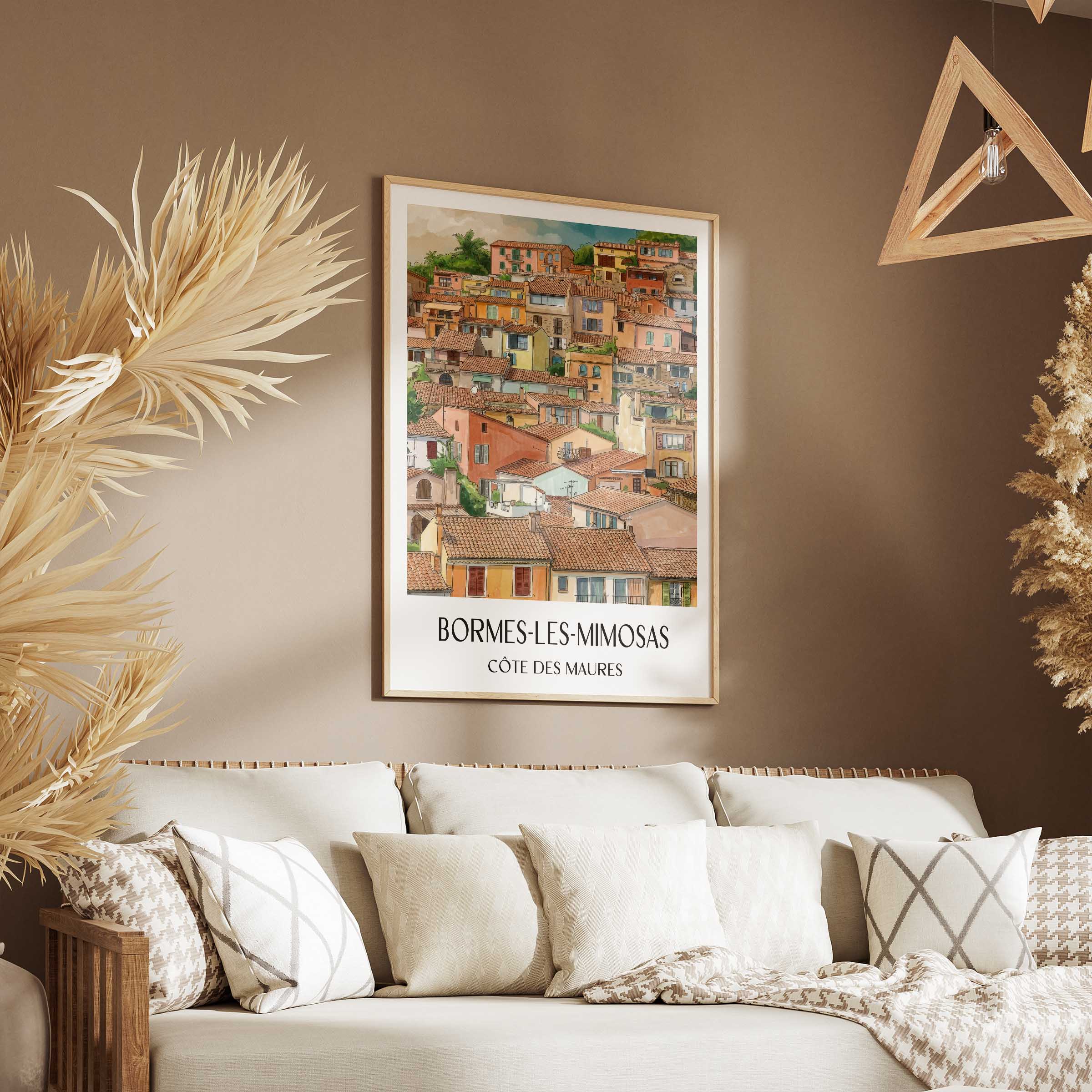 bormes-les-mimosas-côte-des-maures-frankreich-poster-aquarell