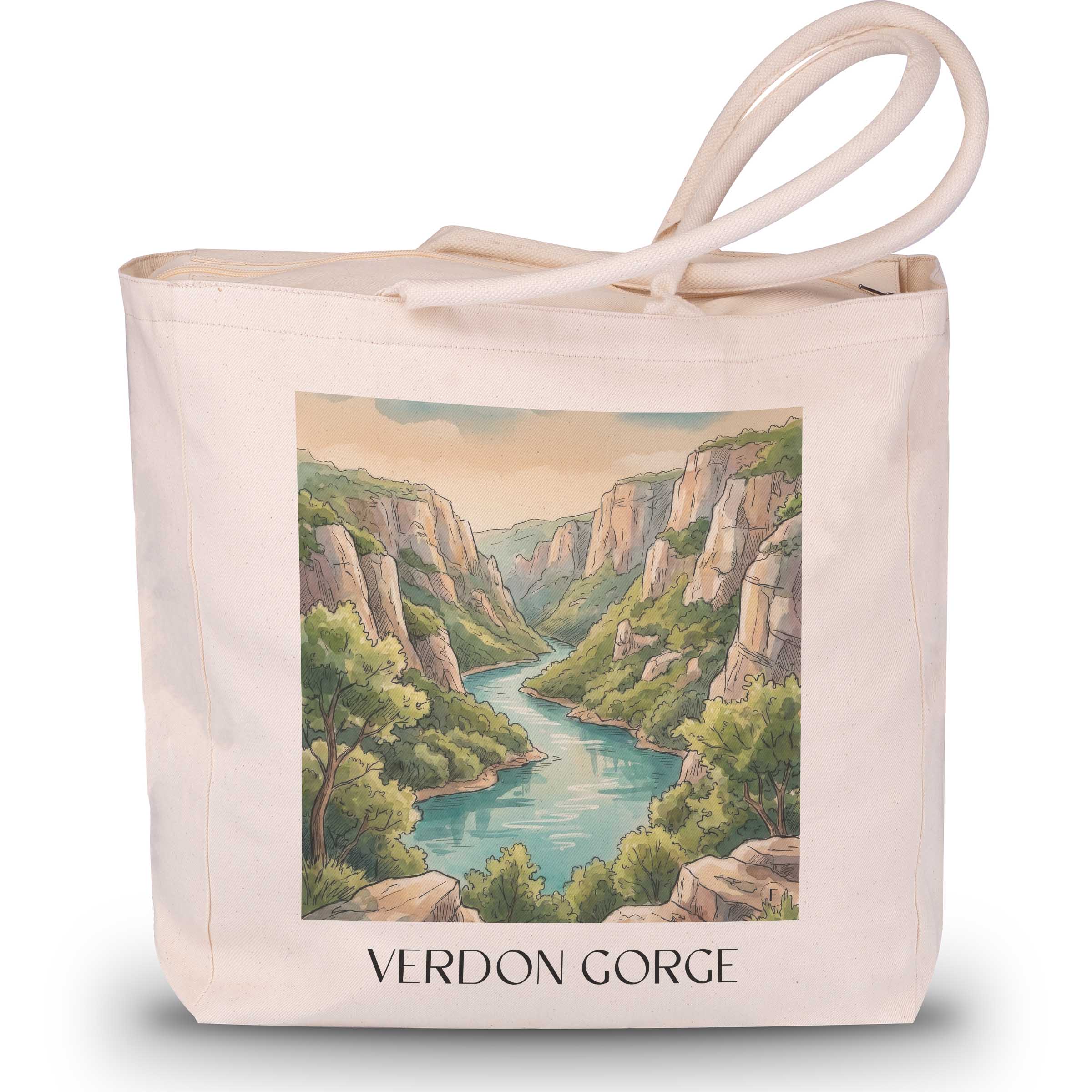 Verdonsschlucht Shopping Tasche - Verdon - Frankreich Tote Bag - Einkaufstasche im Aquarell Stil
