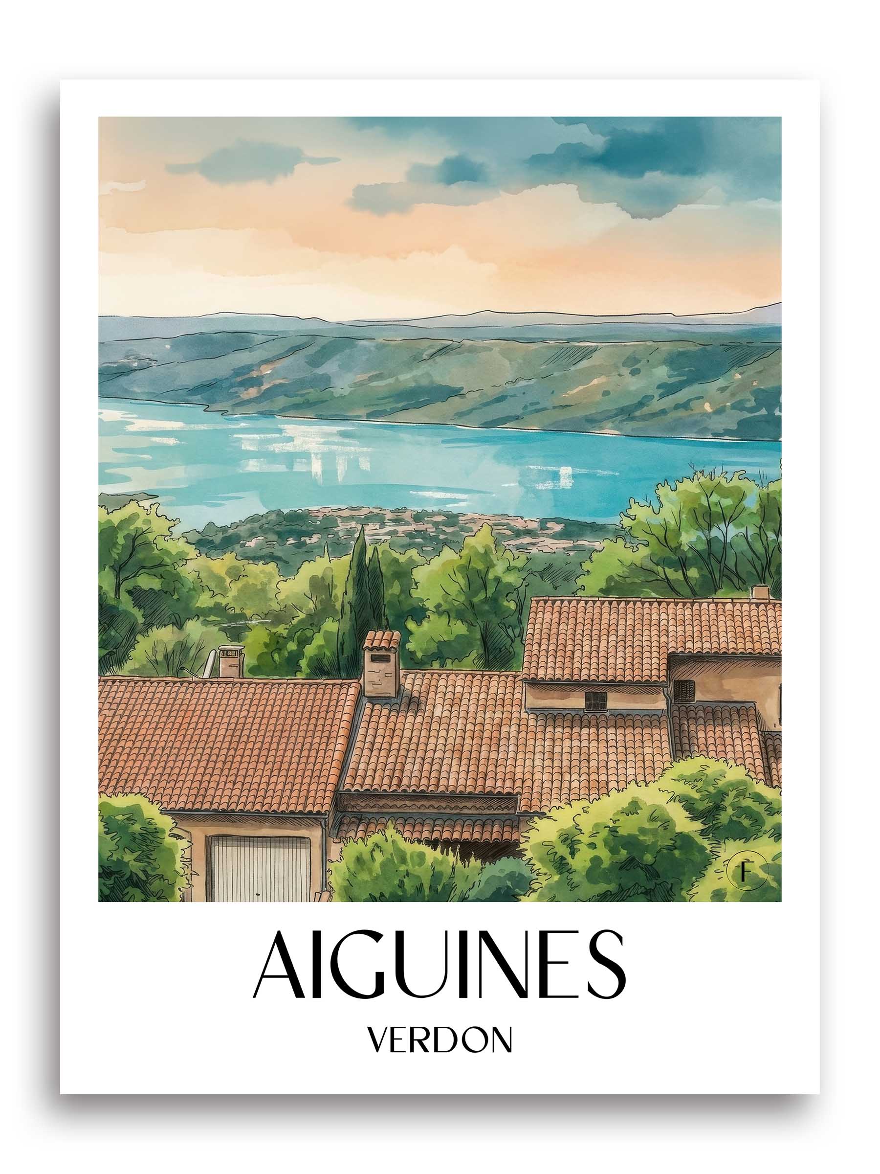 aiguines-verdon-frankreich-poster-aquarell