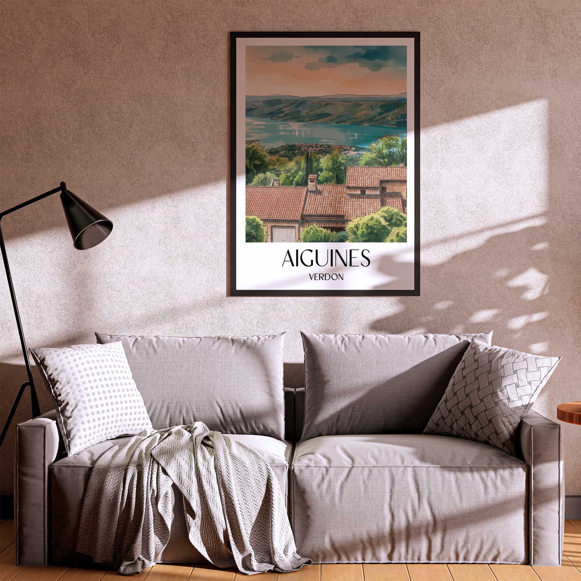 aiguines-verdon-frankreich-poster-aquarell
