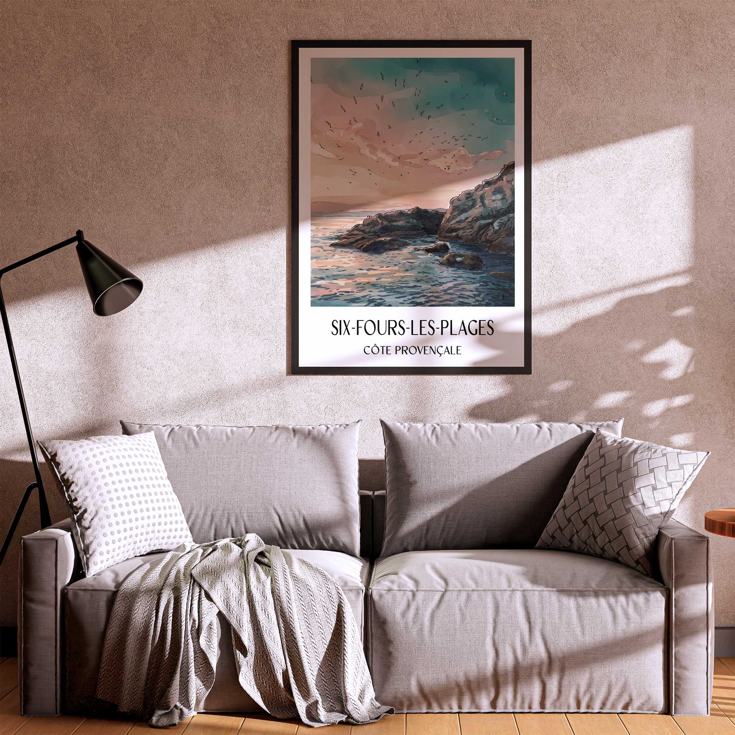 six-fours-les-plages-côte-provençale-frankreich-poster-aquarell