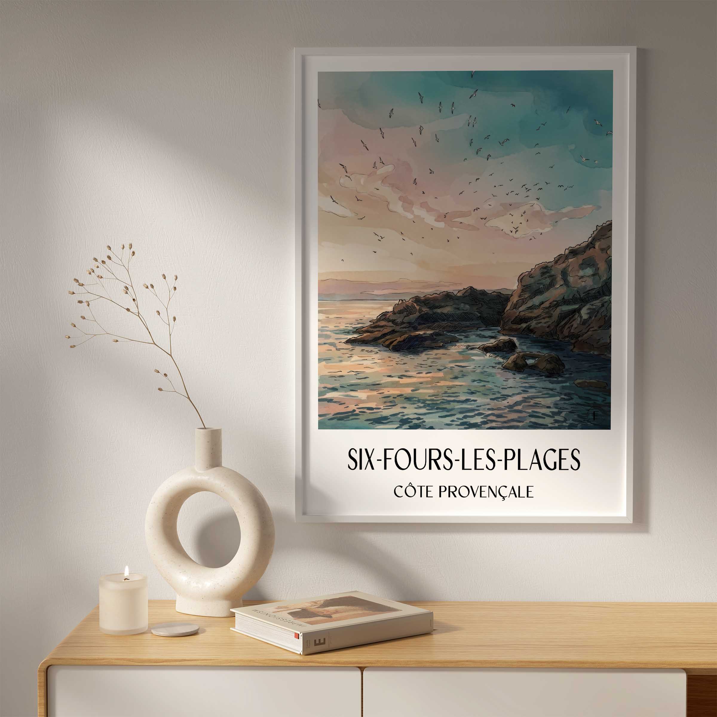 six-fours-les-plages-côte-provençale-frankreich-poster-aquarell