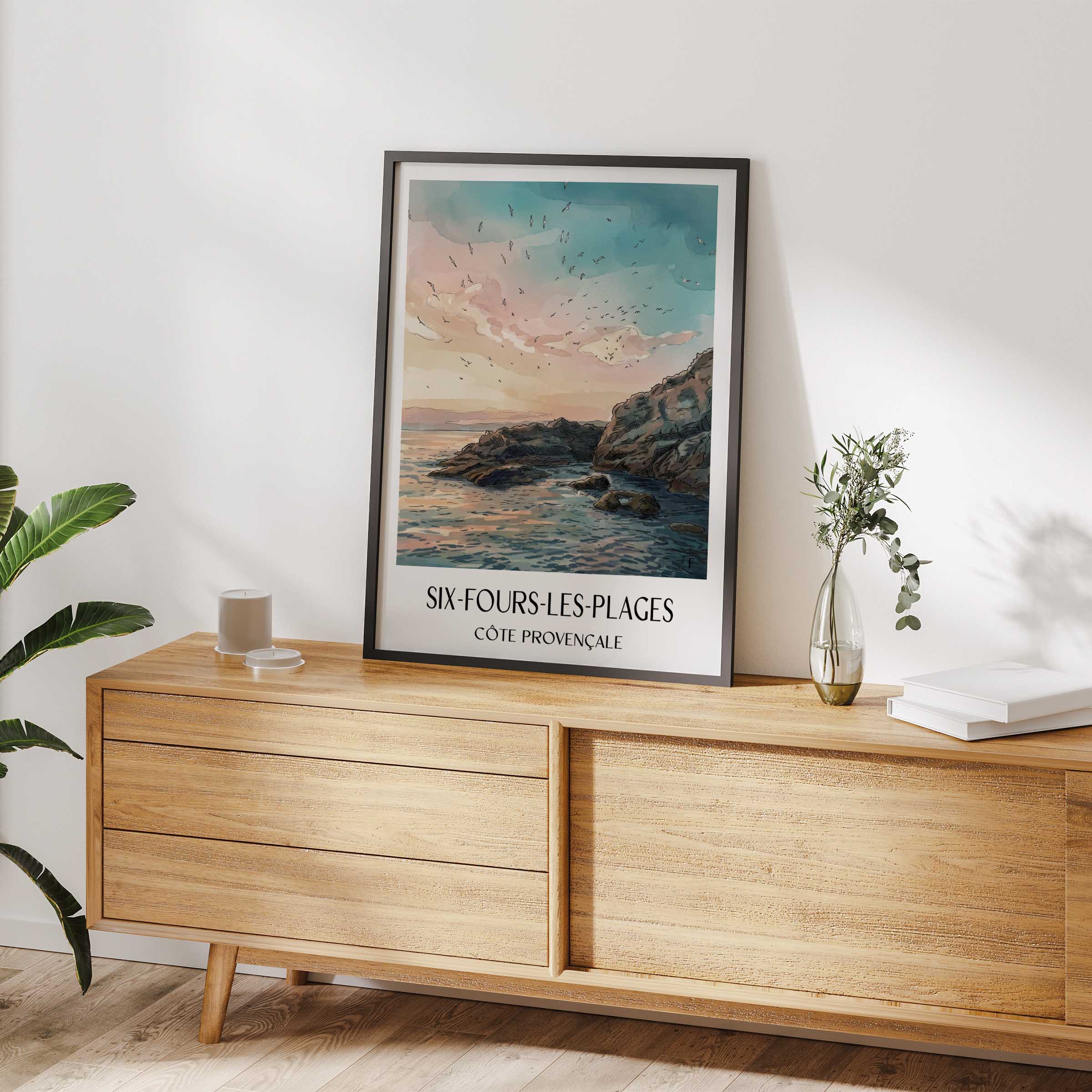 six-fours-les-plages-côte-provençale-frankreich-poster-aquarell