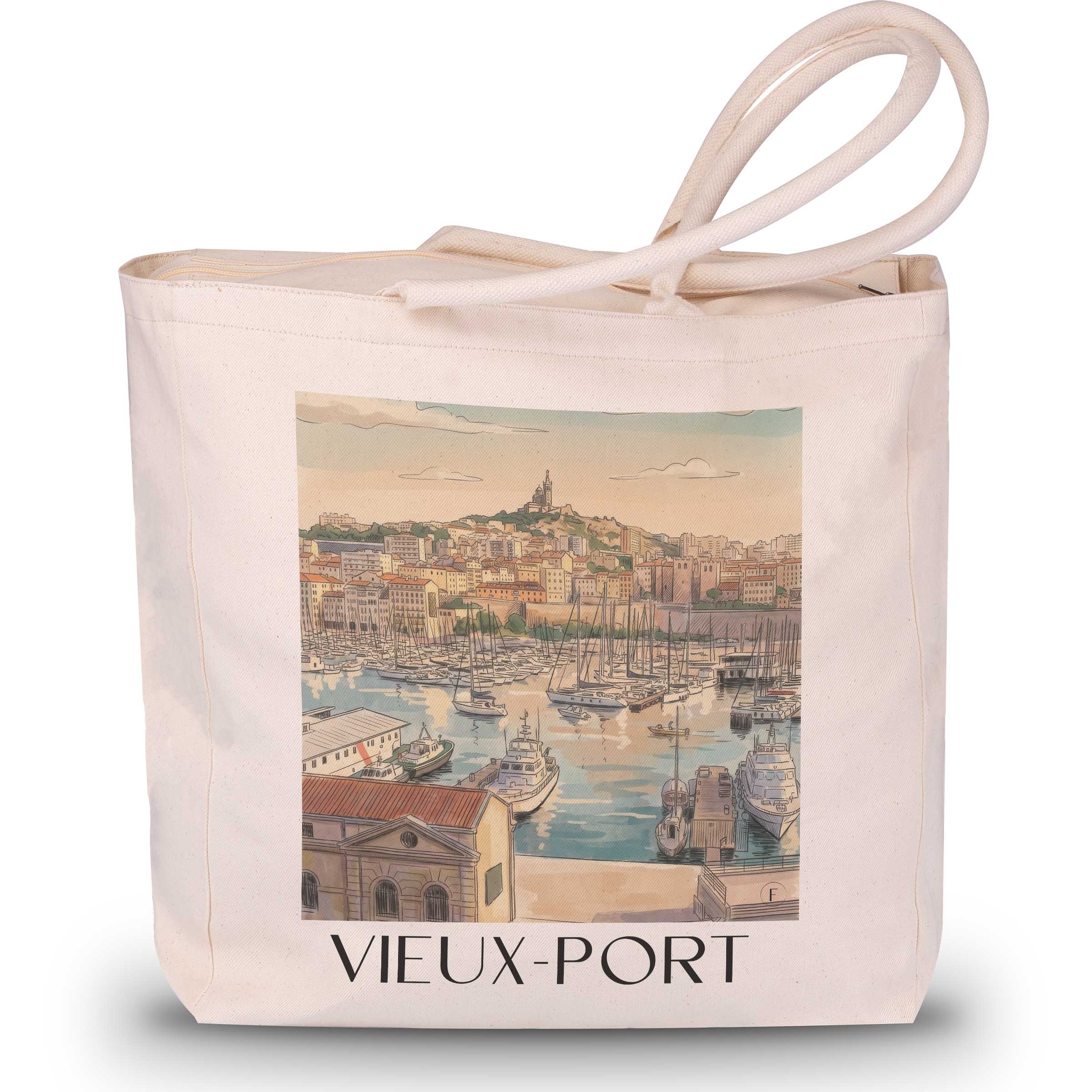 vieux-port-marseille-frankreich-einkaufstasche-aquarell