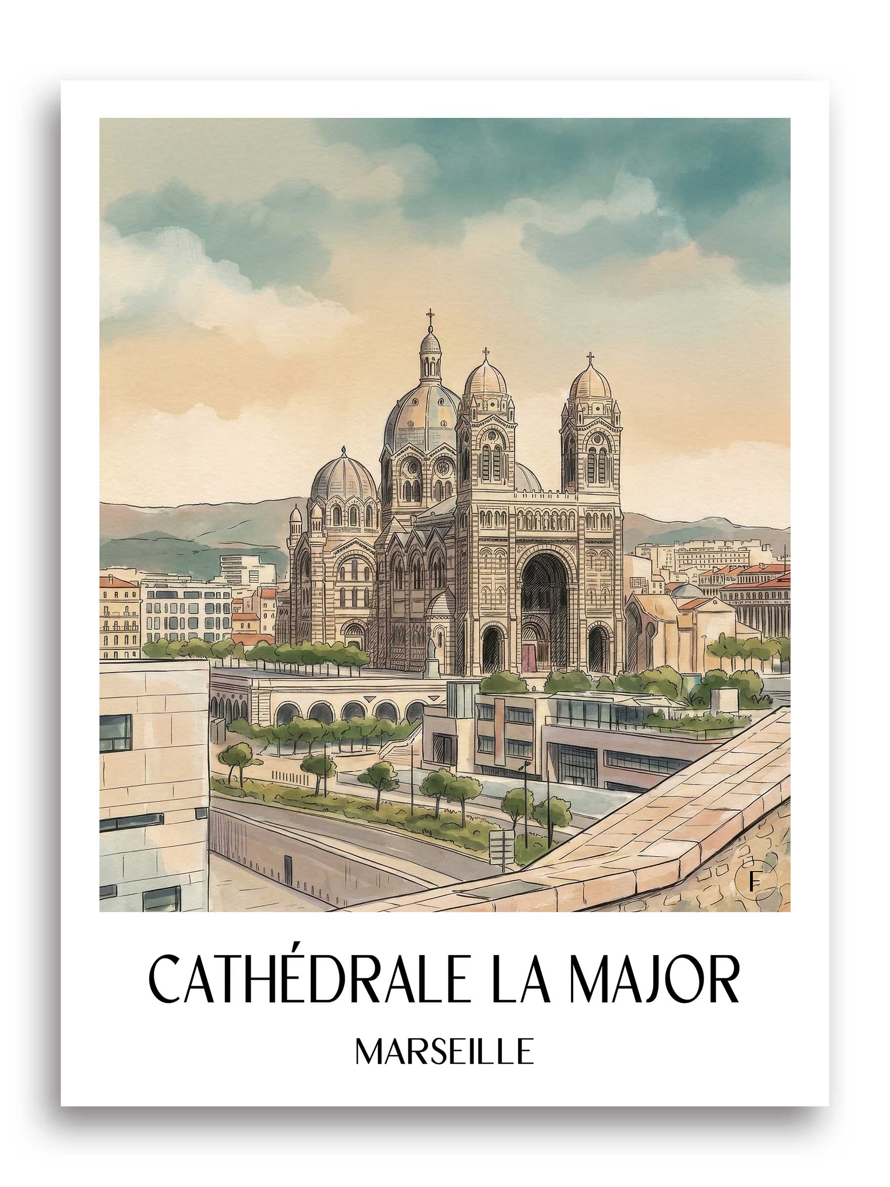 cathédrale-la-major-marseille-frankreich-poster-aquarell