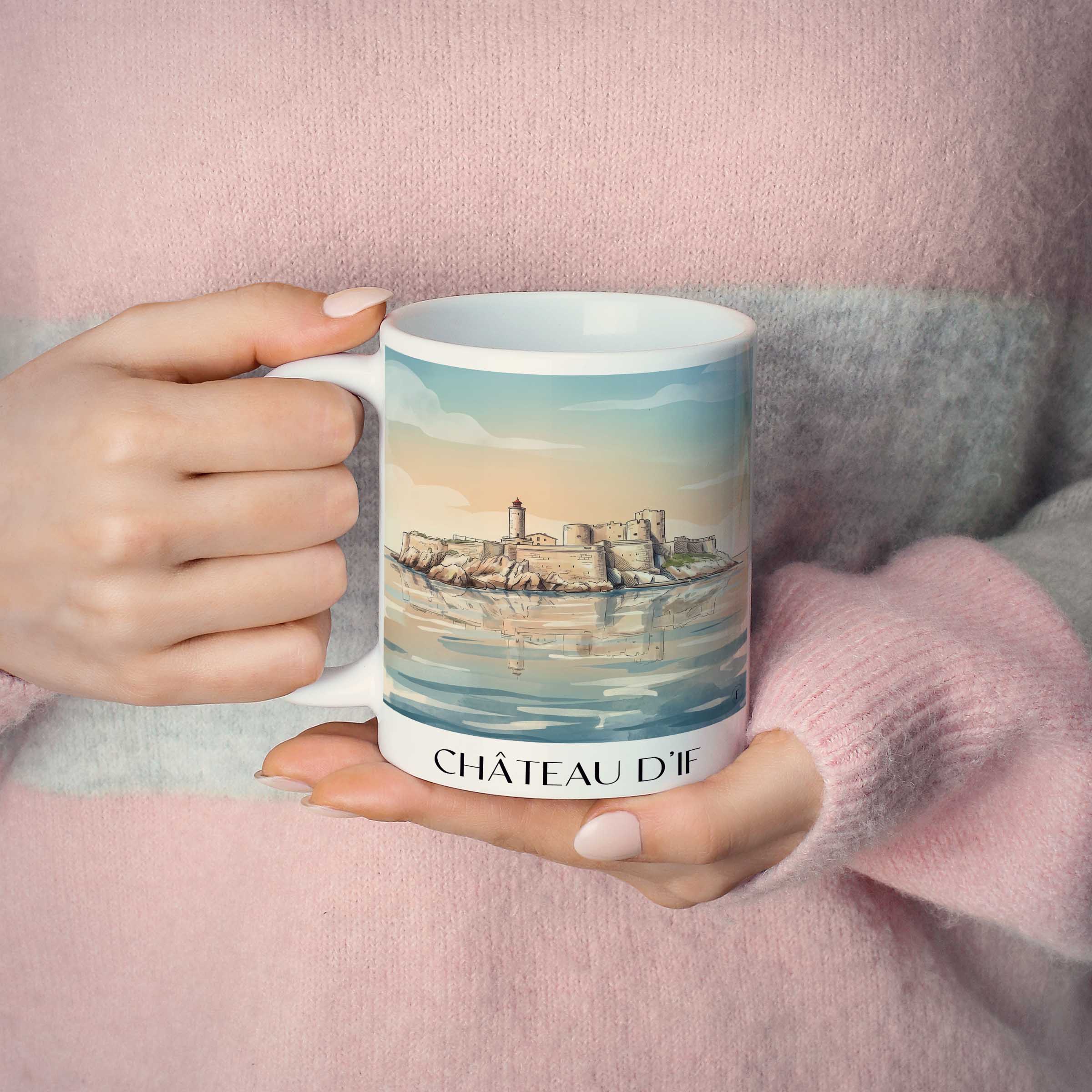 château-d'if-marseille-frankreich-kaffeebecher-aquarell