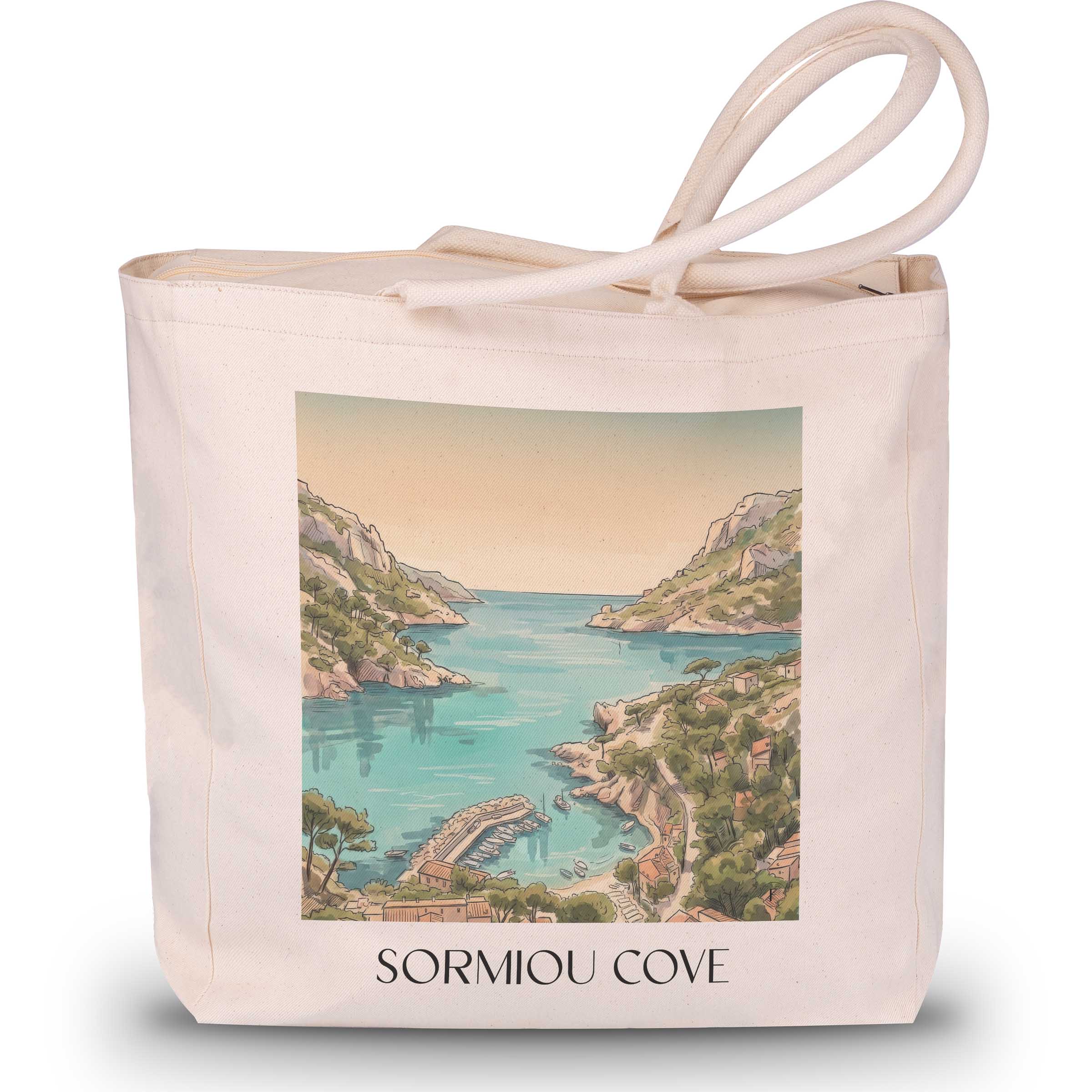 Calanque de Sormiou Shopping Tasche - Côte d´Azur - Frankreich Tote Bag - Einkaufstasche im Aquarell Stil