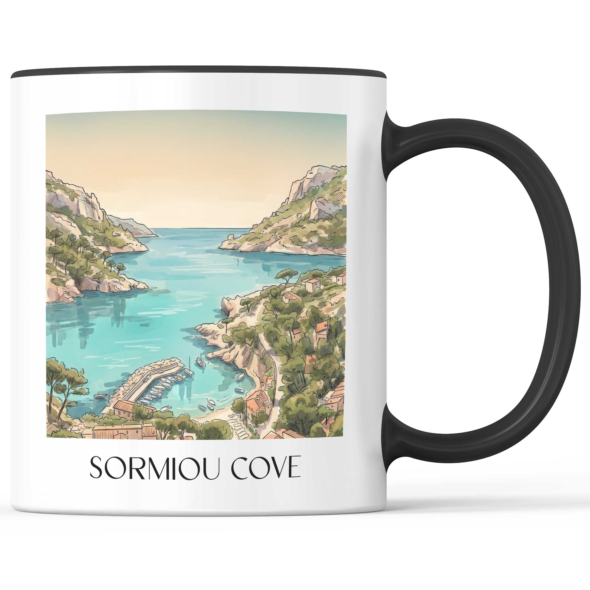 Calanque de Sormiou Kaffeebecher - Côte d´Azur - Frankreich Becher - Kaffeetasse im Aquarell Stil