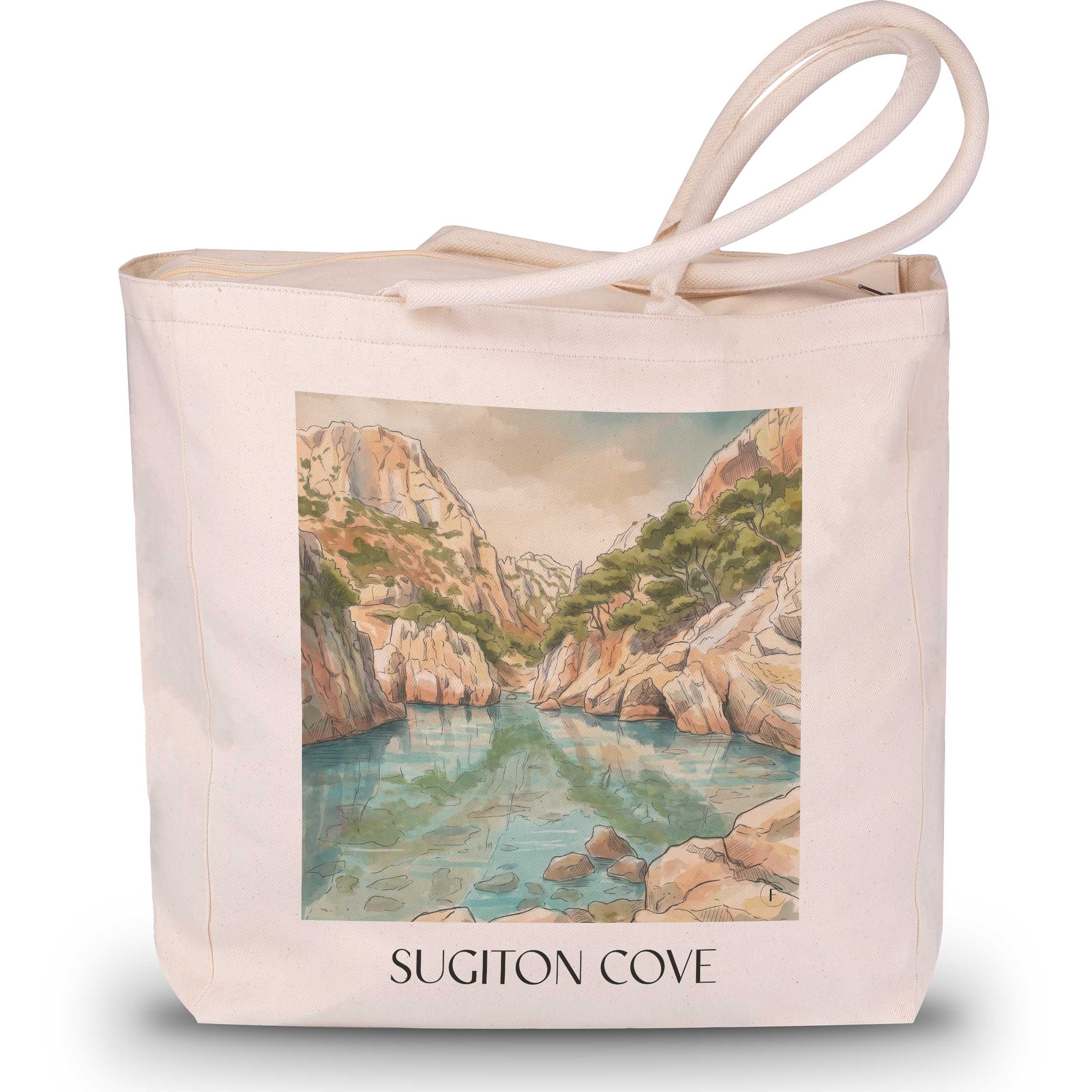 Calanque de Sugiton Shopping Tasche - Côte d´Azur - Frankreich Tote Bag - Einkaufstasche im Aquarell Stil