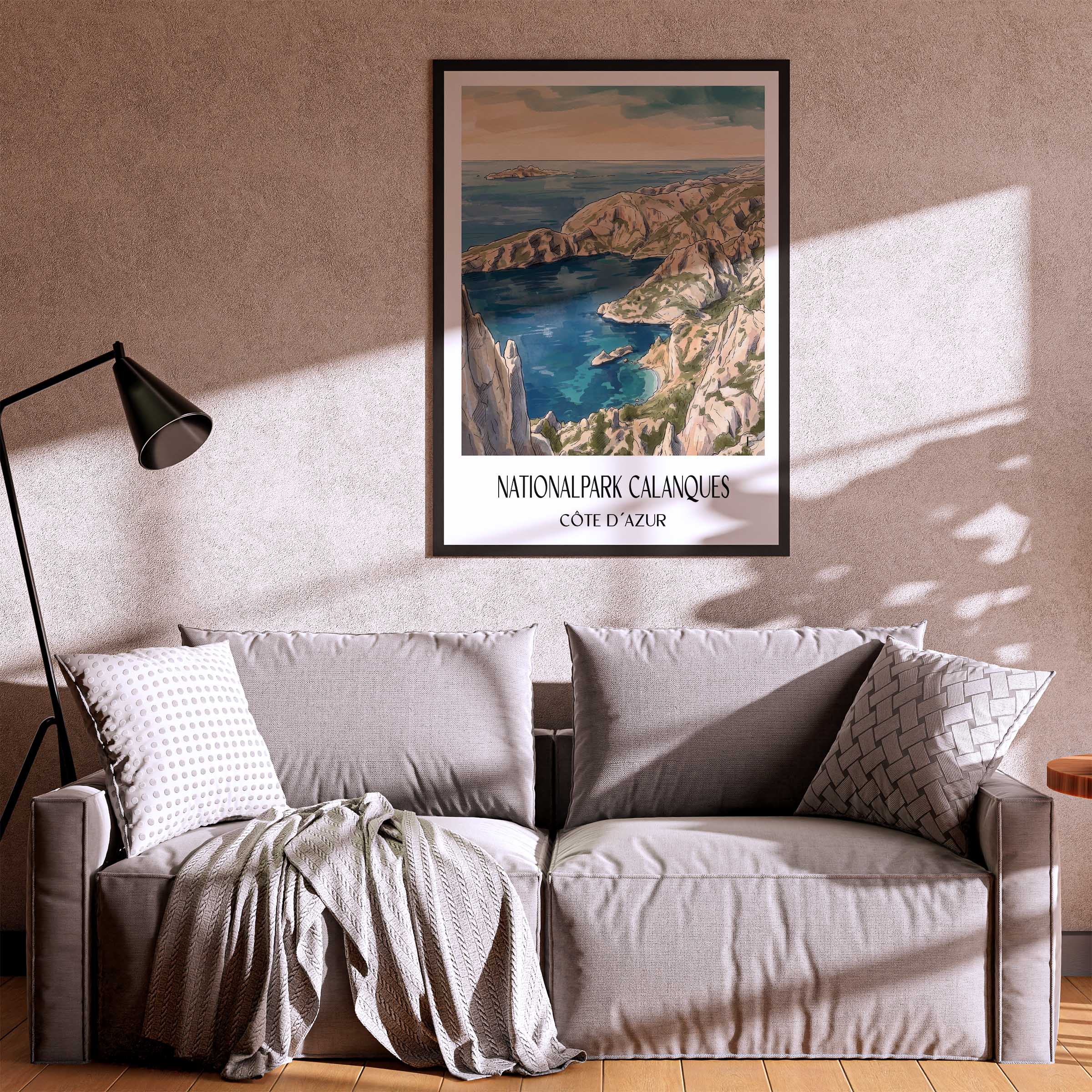 nationalpark-calanques-côte-d´azur-frankreich-poster-aquarell