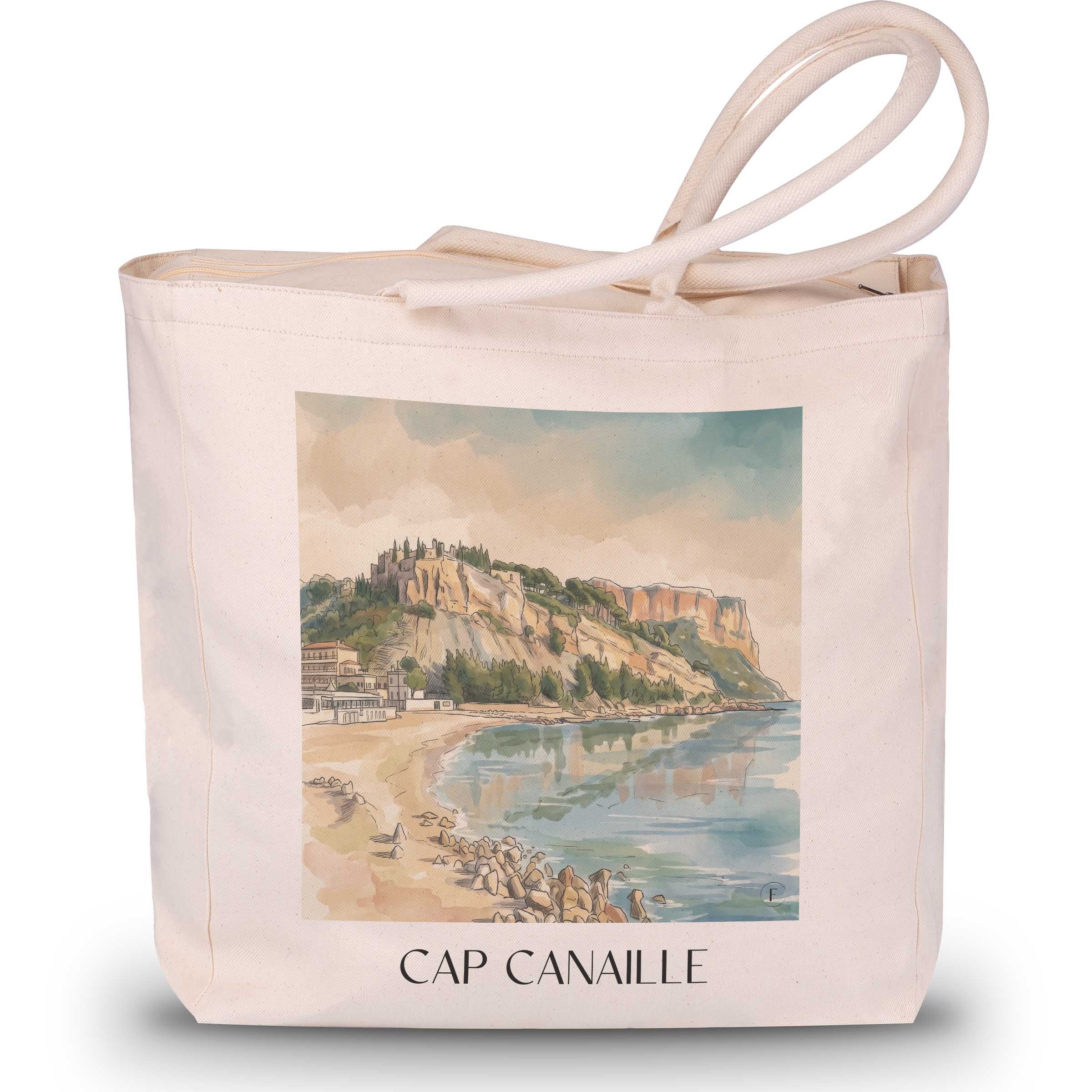 Cap Canaille Shopping Tasche - Cassis - Frankreich Tote Bag - Einkaufstasche im Aquarell Stil