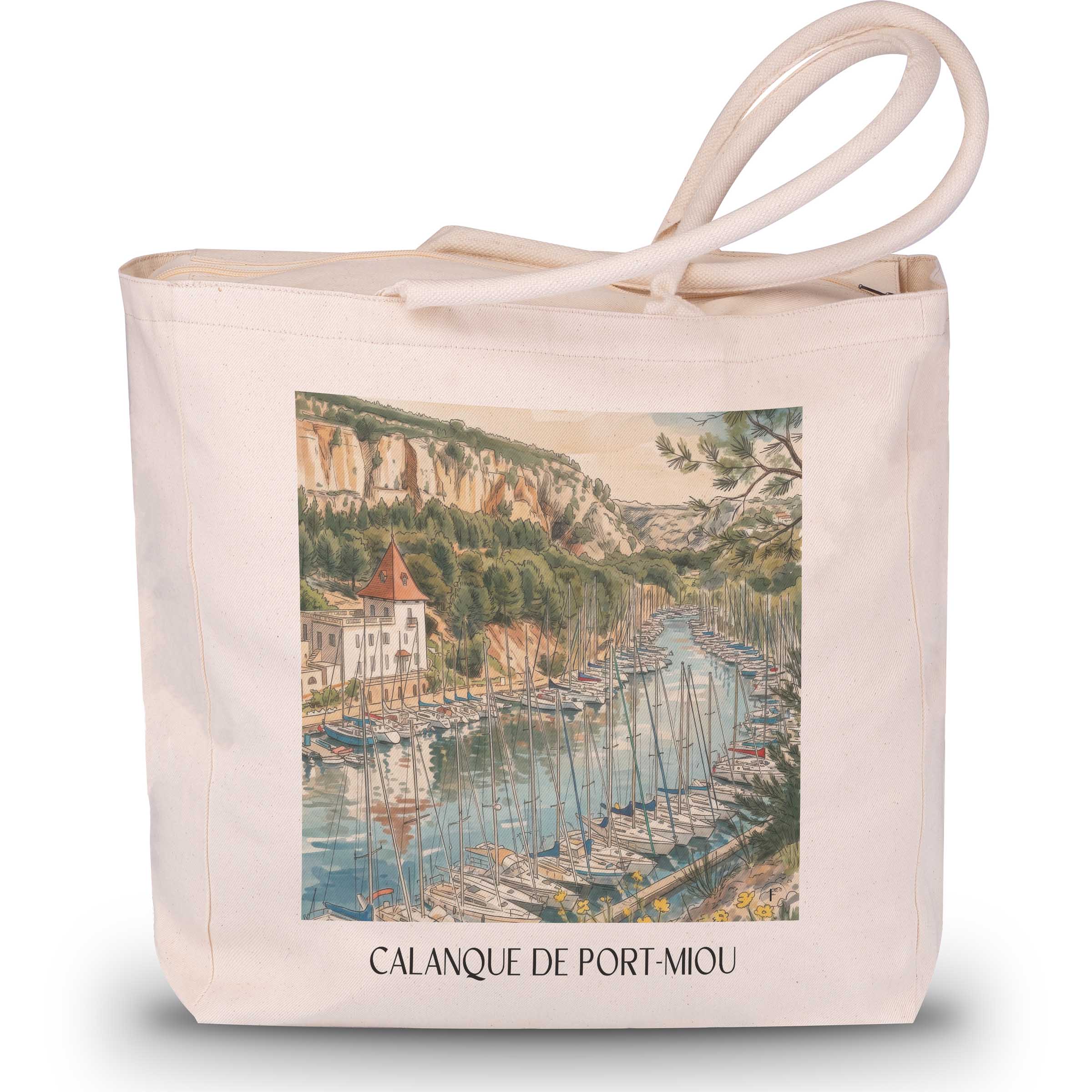 calanque-de-port-miou-cassis-frankreich-einkaufstasche-aquarell
