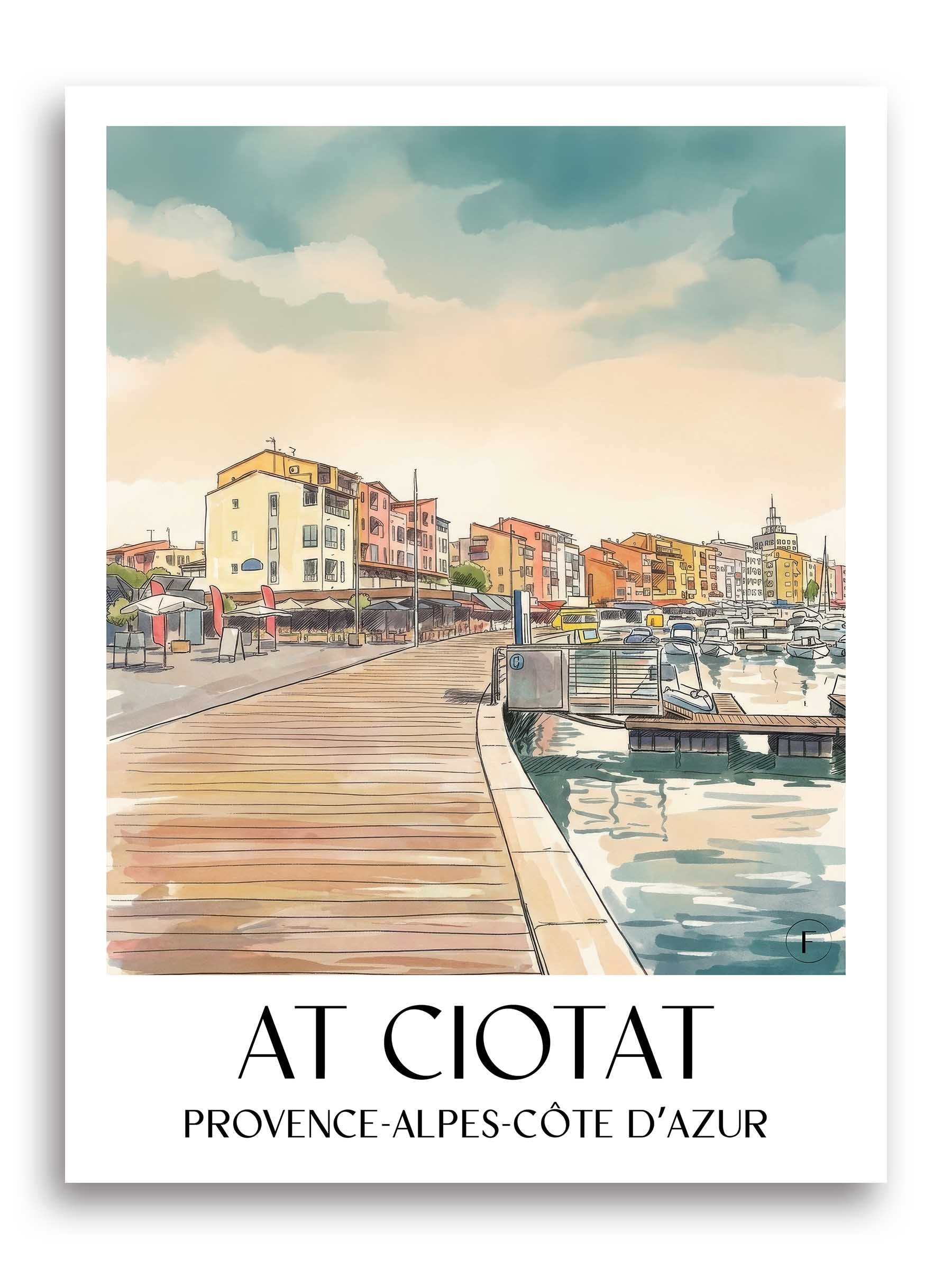 La Ciotat Poster - Provence - Frankreich Kunstdruck - Aquarell von A4 bis A1