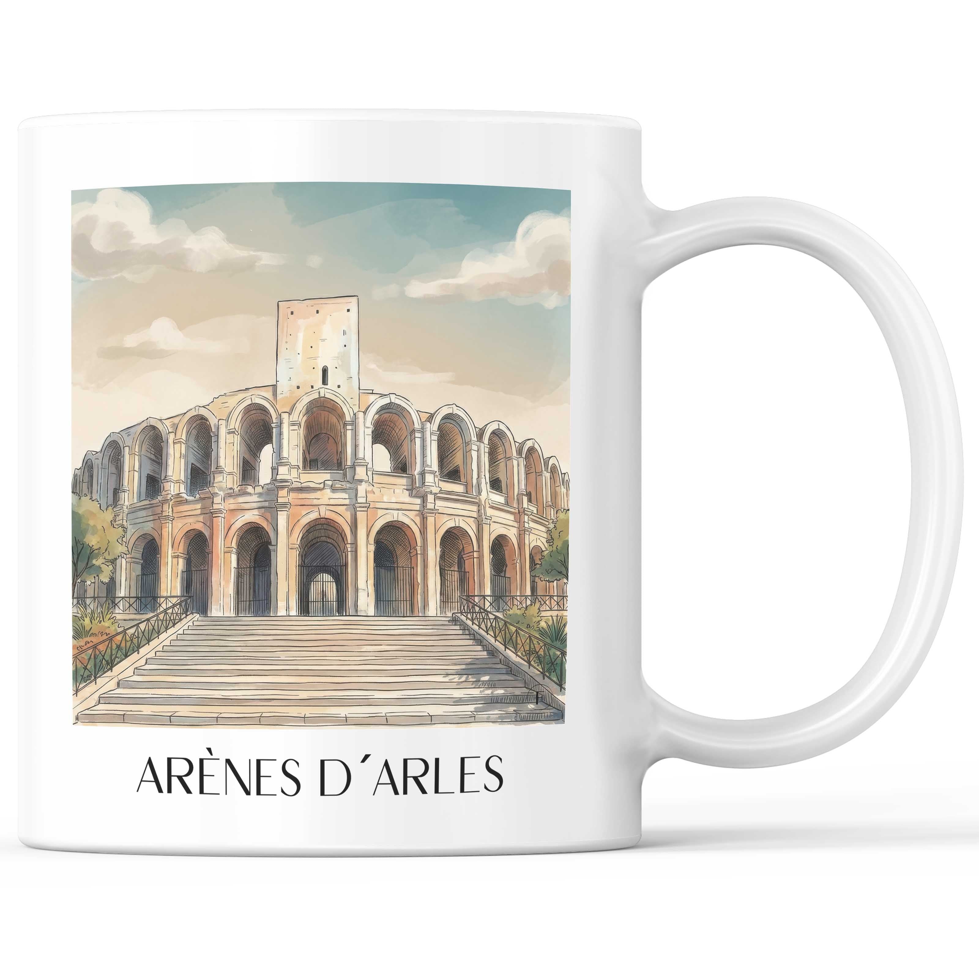 arènes-d´arles-provence-frankreich-kaffeebecher-aquarell