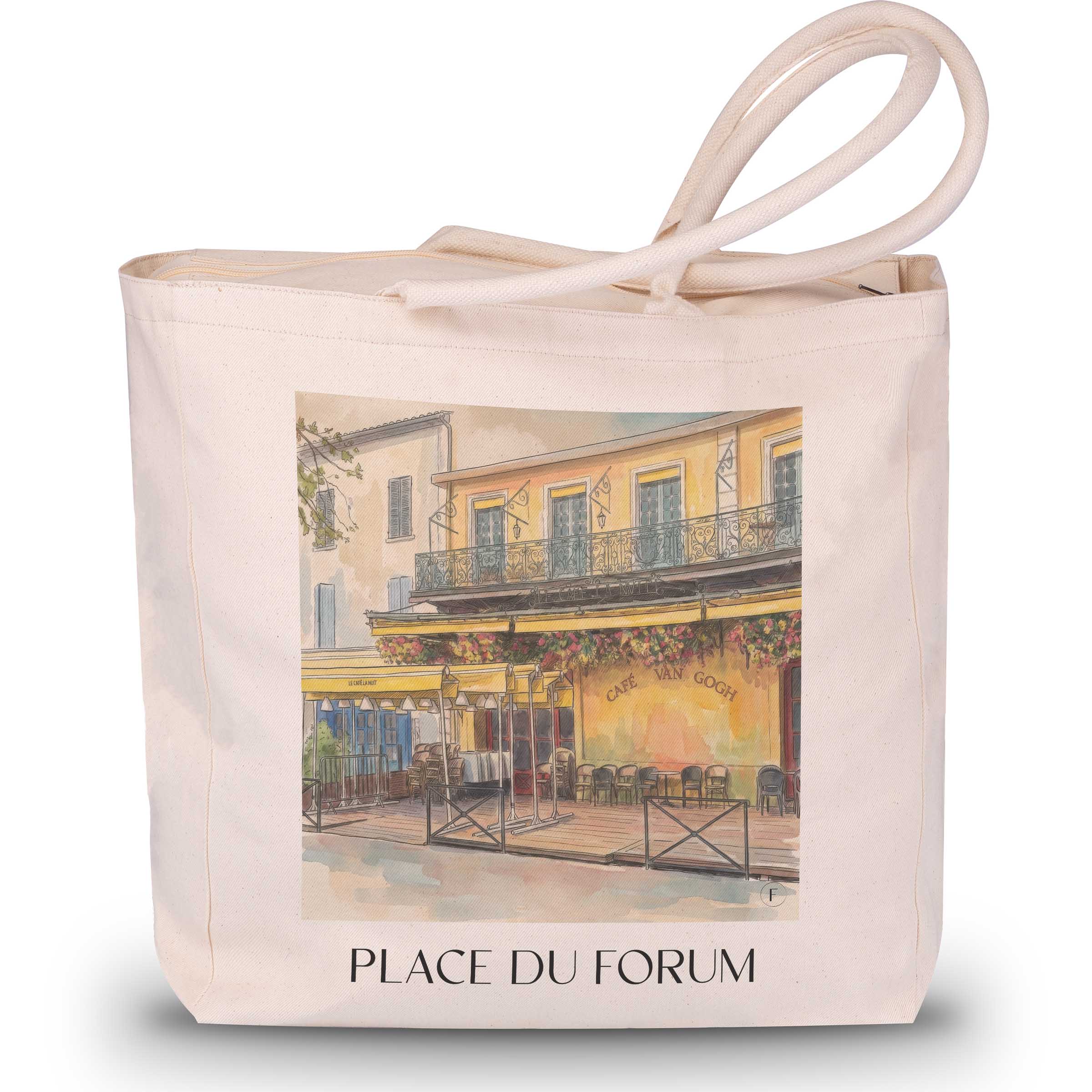 Place du Forum Shopping Tasche - Arles - Frankreich Tote Bag - Einkaufstasche im Aquarell Stil