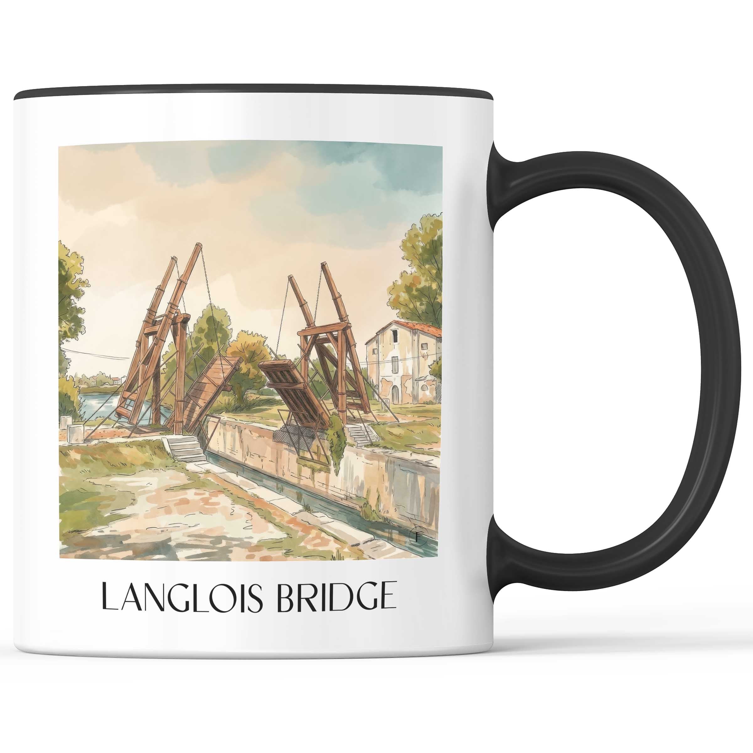 Pont van Gogh Kaffeebecher - Arles - Frankreich Becher - Kaffeetasse im Aquarell Stil