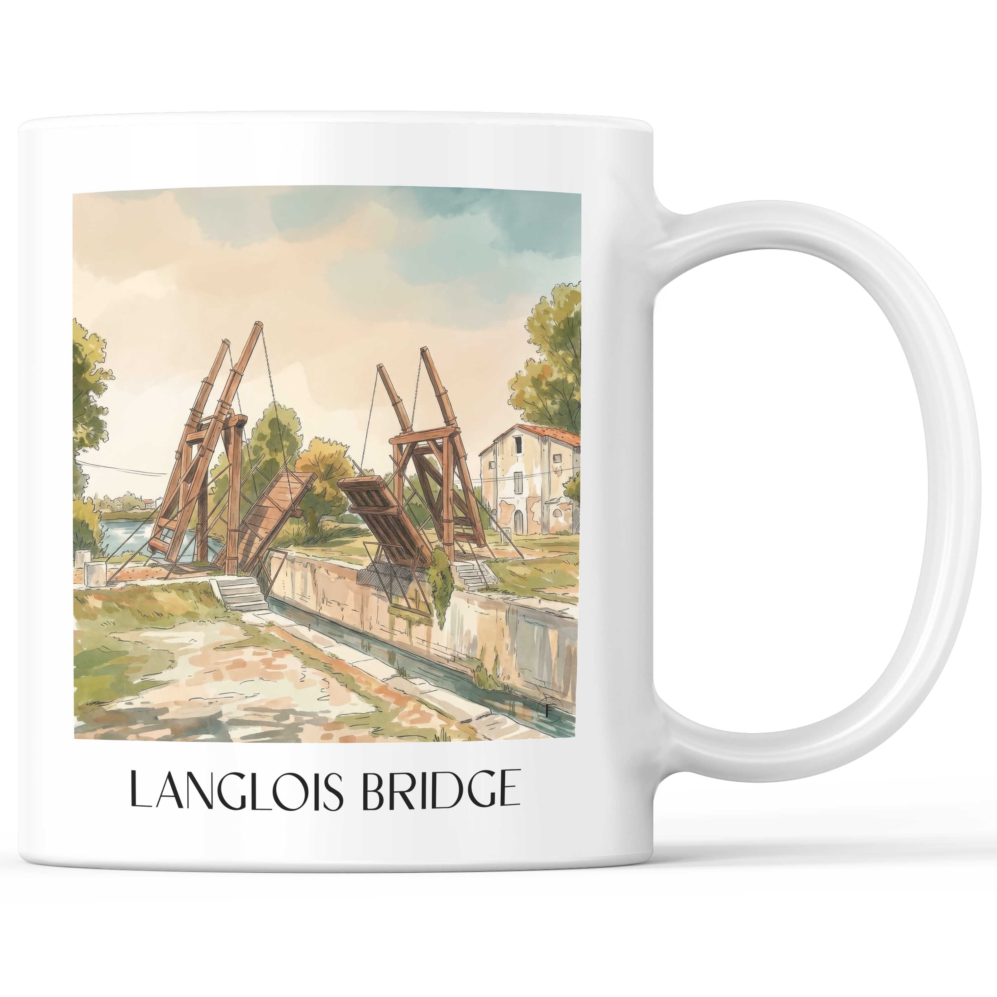 Pont van Gogh Kaffeebecher - Arles - Frankreich Becher - Kaffeetasse im Aquarell Stil