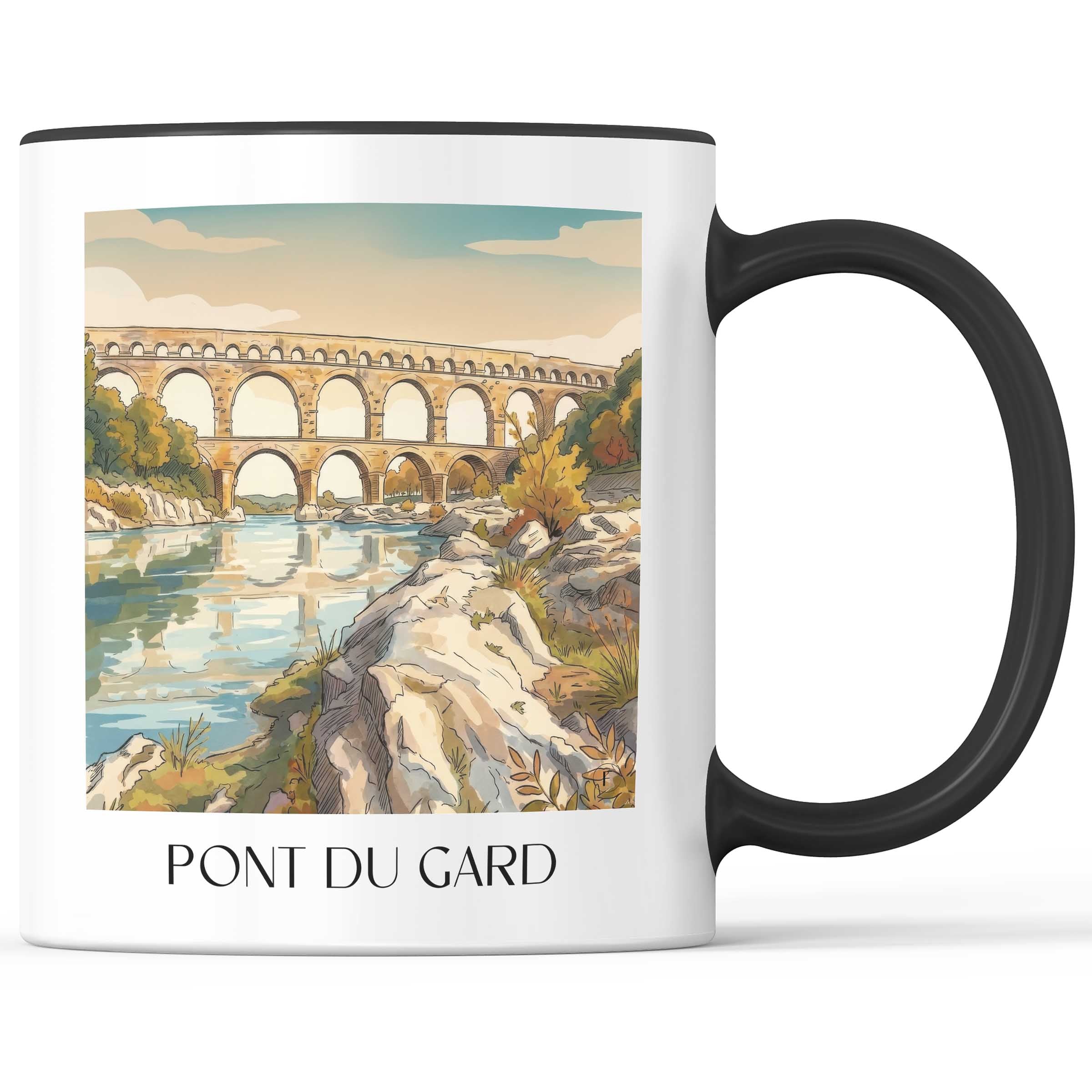 Pont du Gard Kaffeebecher - Provence - Frankreich Becher - Kaffeetasse im Aquarell Stil