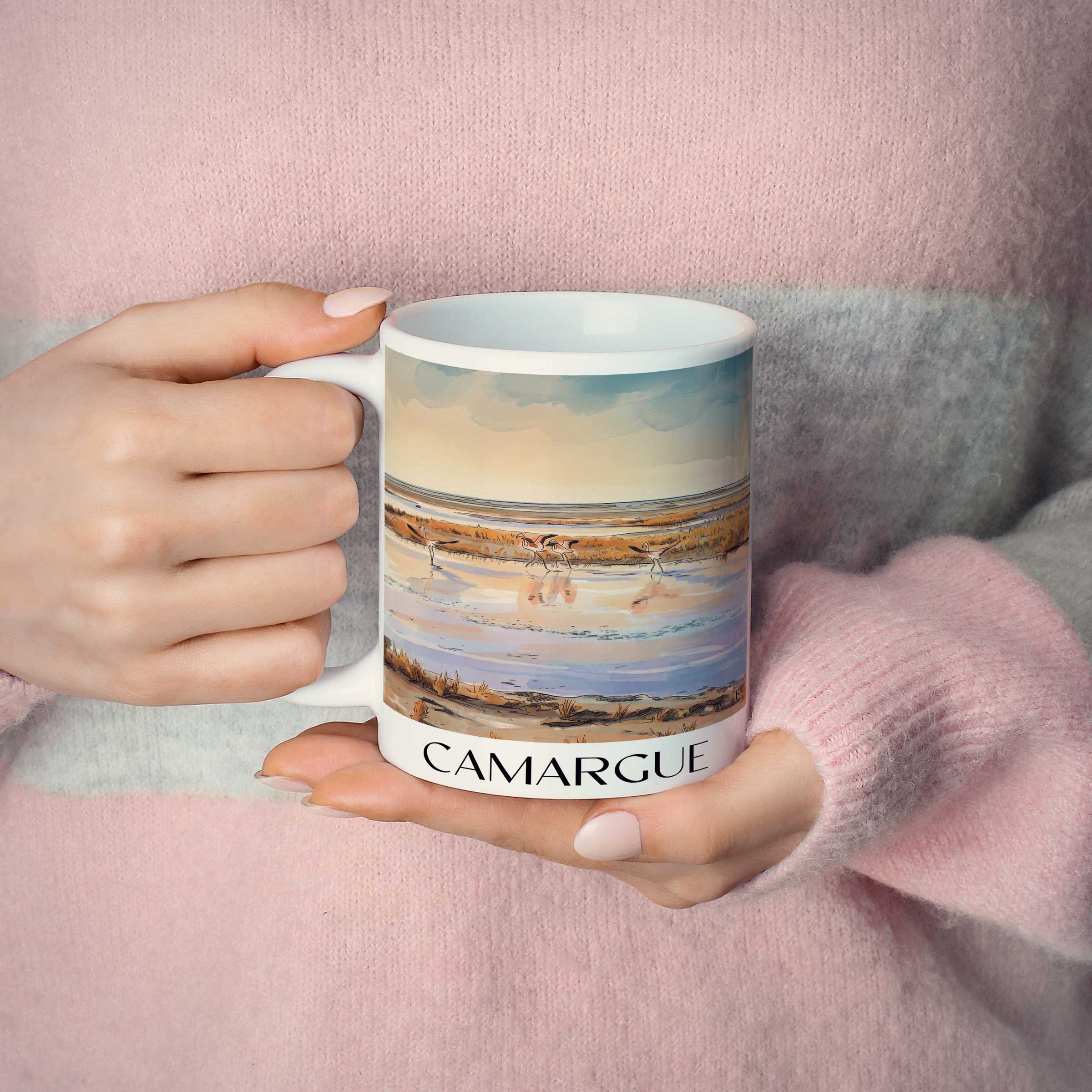 camargue-provence-frankreich-kaffeebecher-aquarell