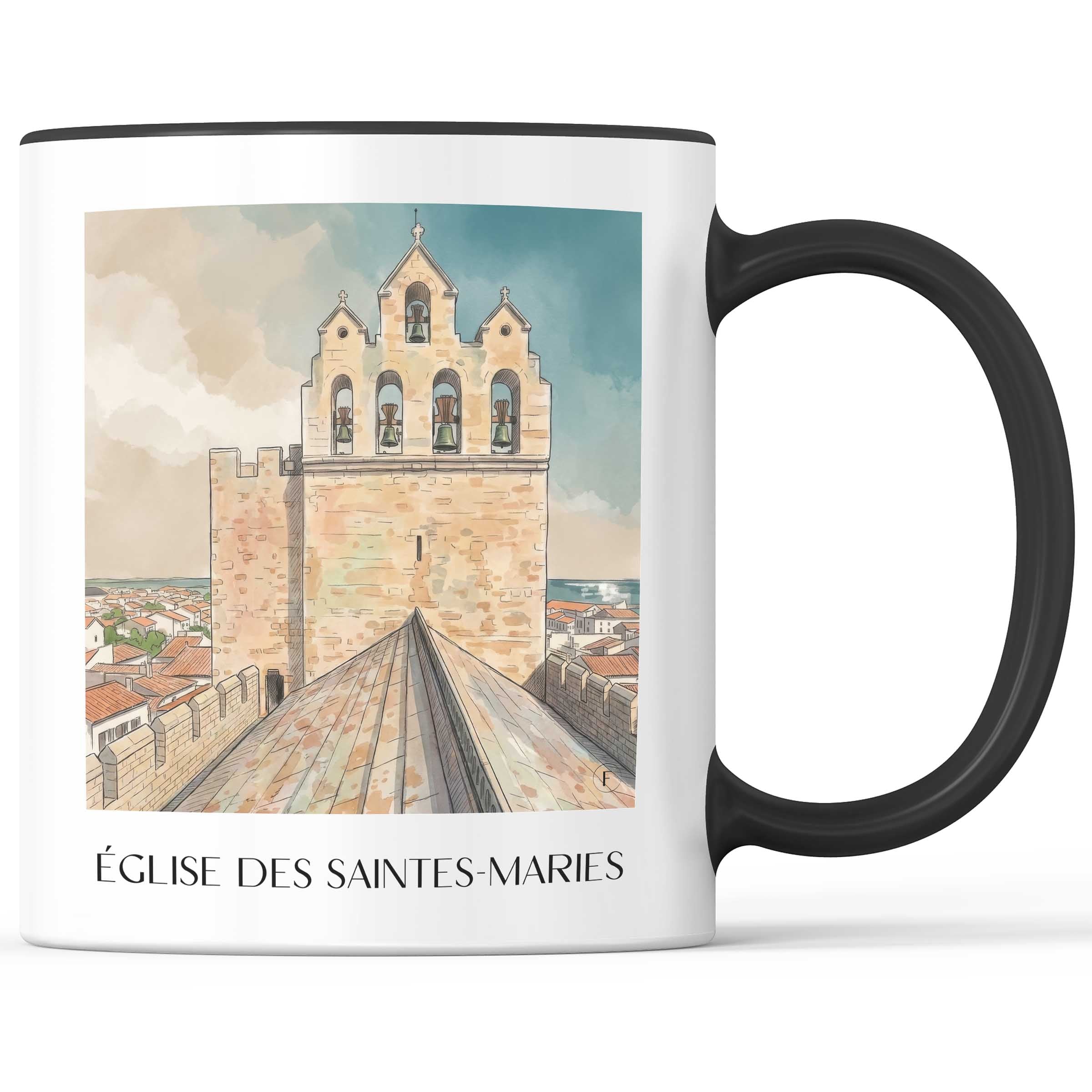 église-des-saintes-maries-saintes-maries-de-la-mer-frankreich-kaffeebecher-aquarell
