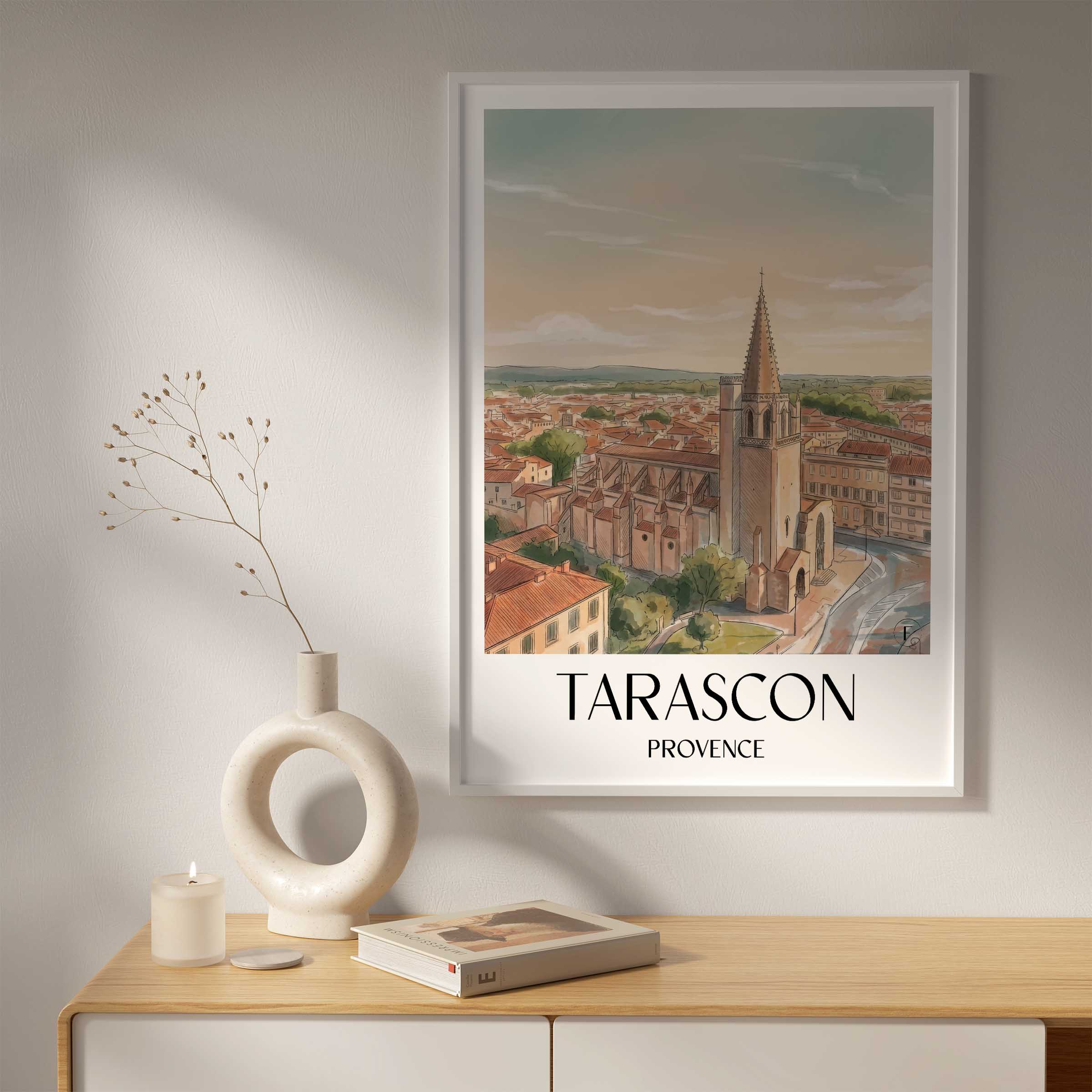 tarascon-provence-frankreich-poster-aquarell