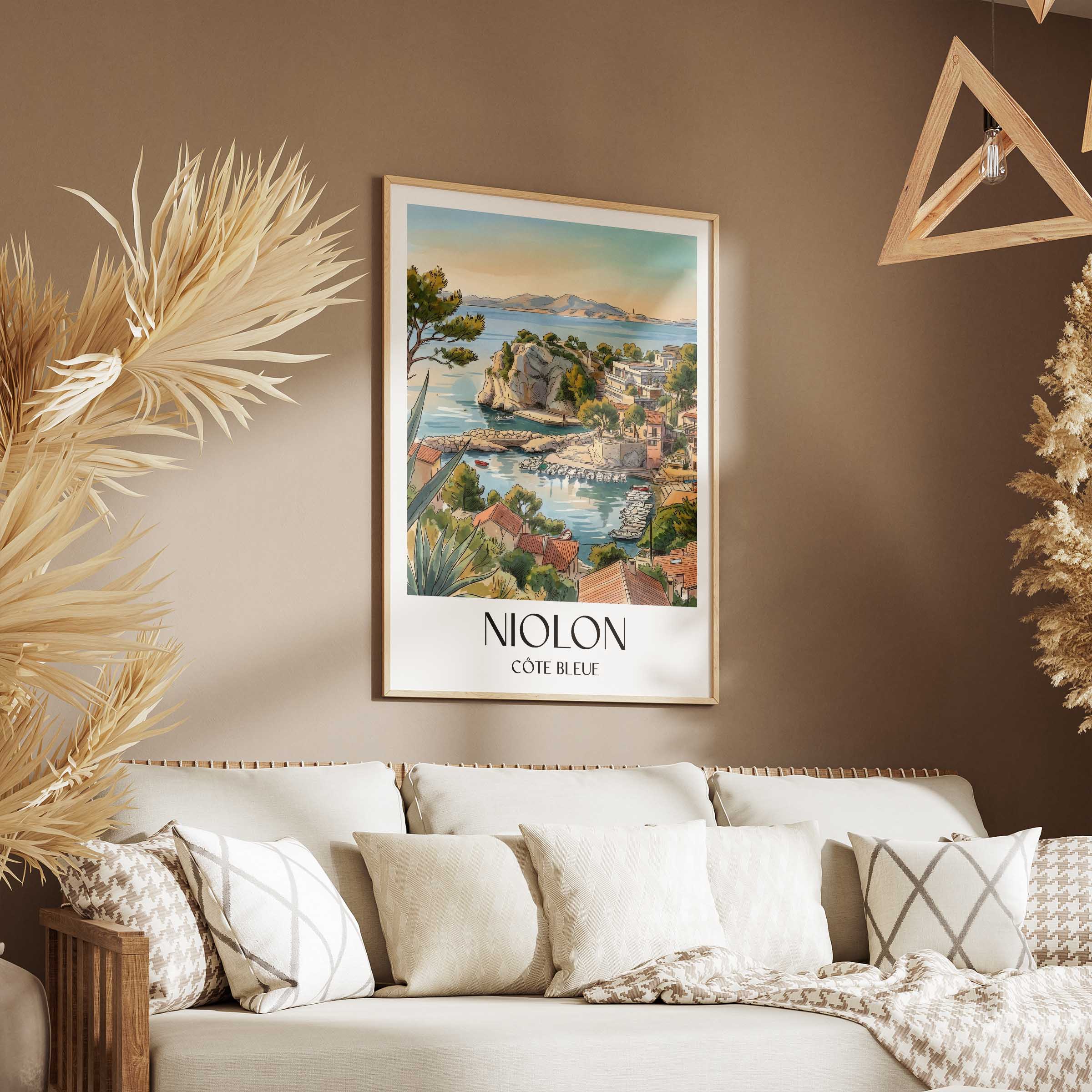 niolon-côte-bleue-frankreich-poster-aquarell