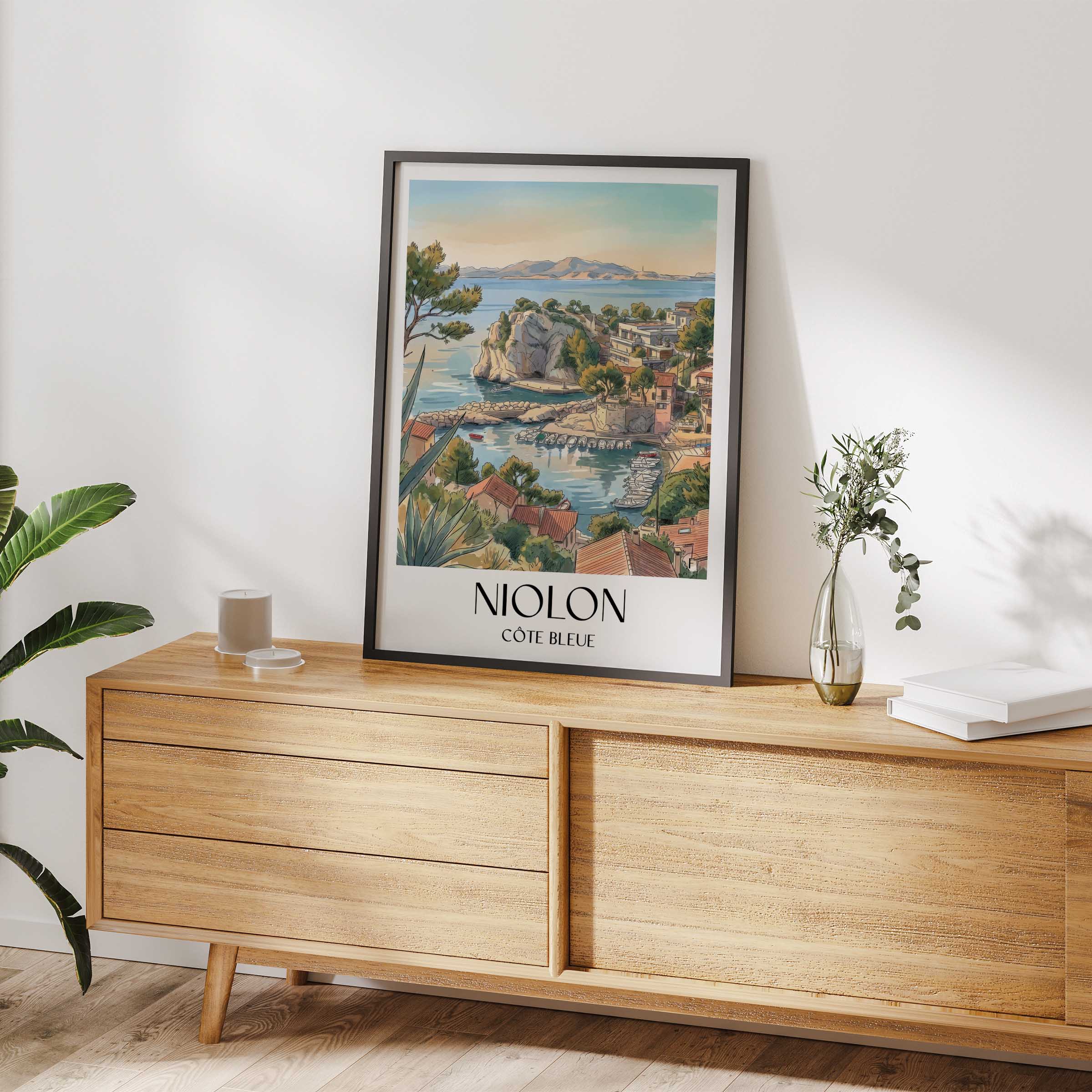 niolon-côte-bleue-frankreich-poster-aquarell
