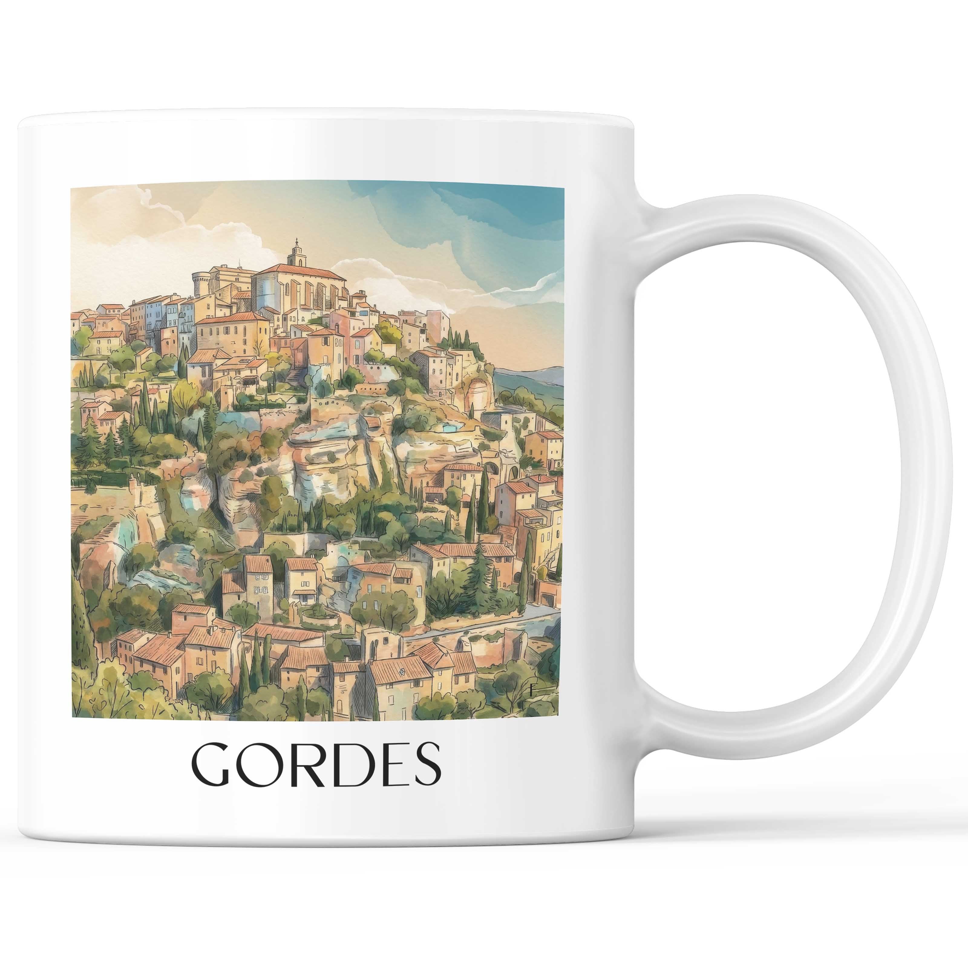 gordes-provence-frankreich-kaffeebecher-aquarell
