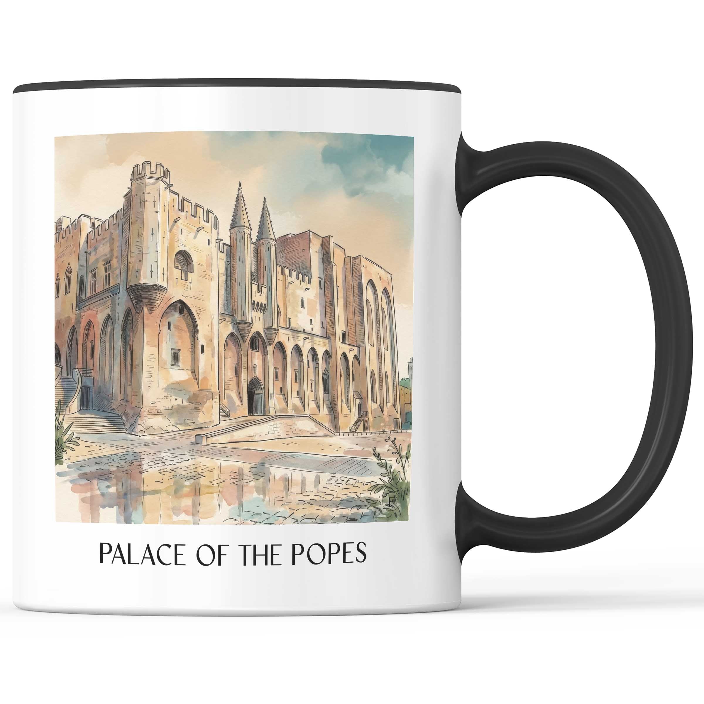 Palais des Papes Kaffeebecher - Avignon - Frankreich Becher - Kaffeetasse im Aquarell Stil