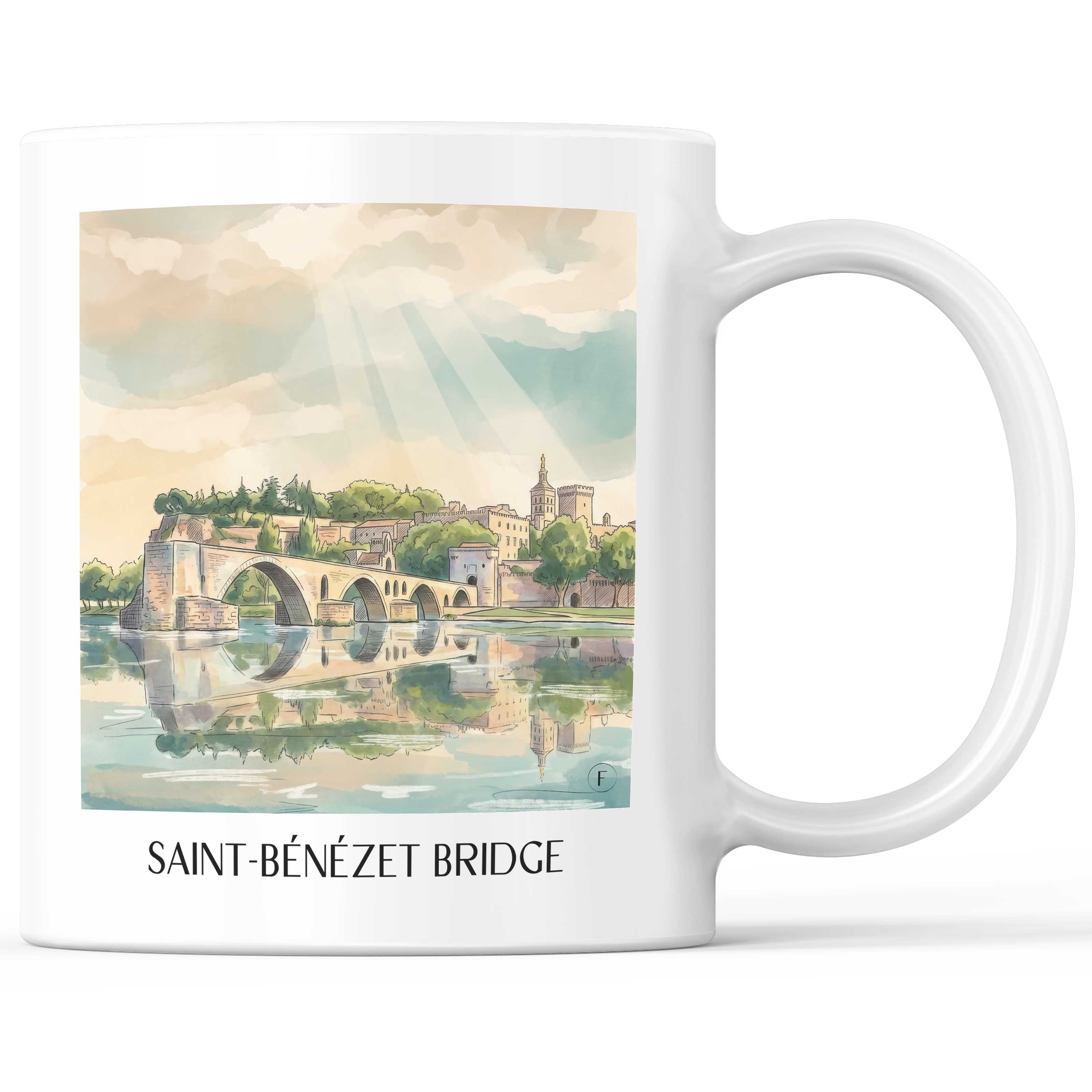 Pont Saint-Bénézet Kaffeebecher - Avignon - Frankreich Becher - Kaffeetasse im Aquarell Stil